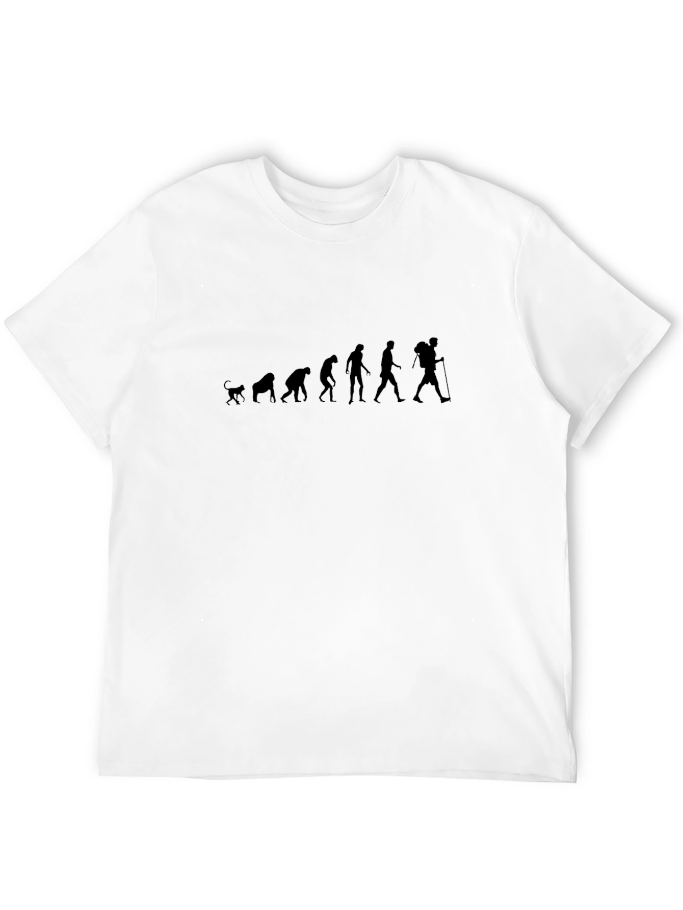 Evolution of Hiker Graphic T-Shirt - Black Cotton