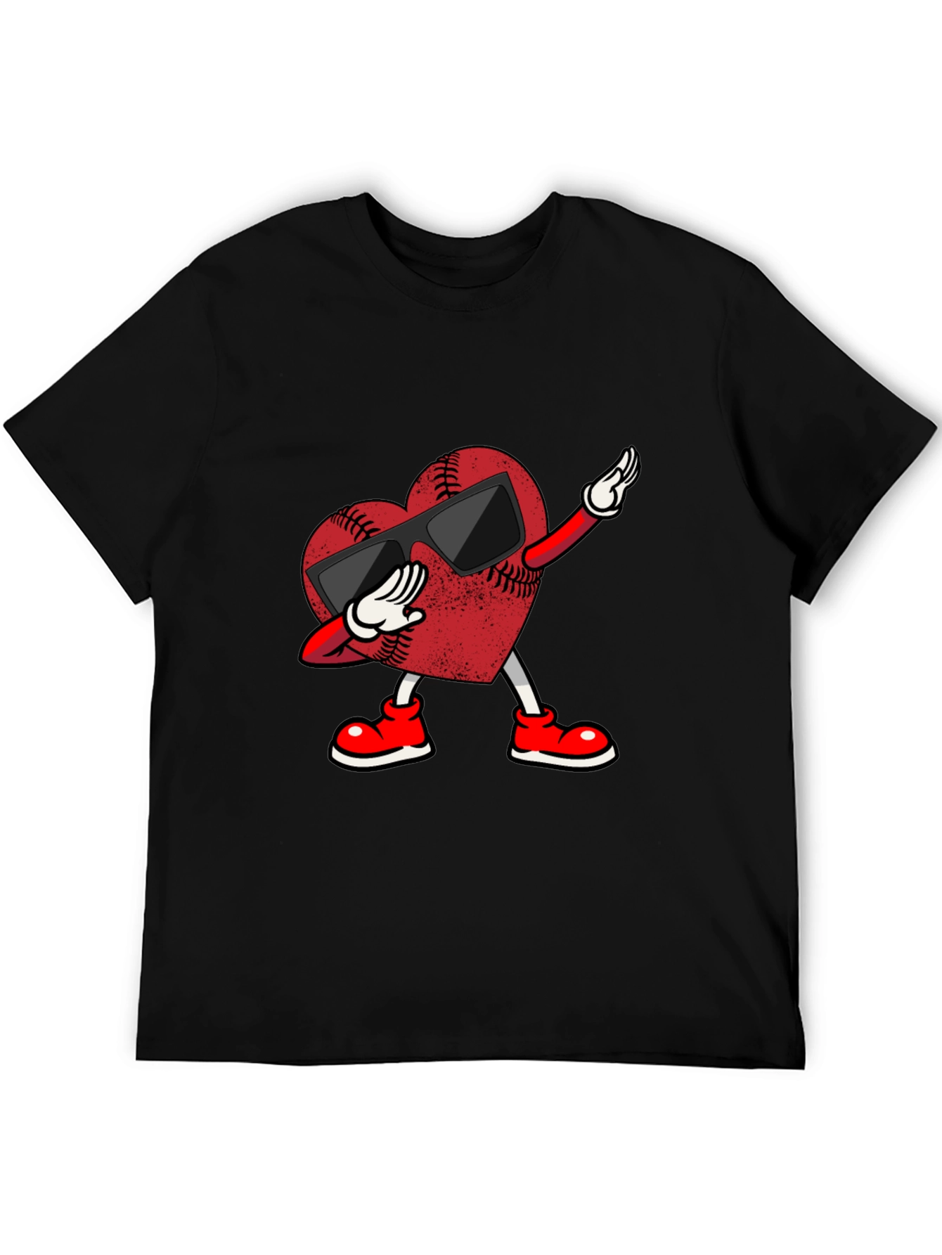 Dabbing Baseball Heart Graphic Tee