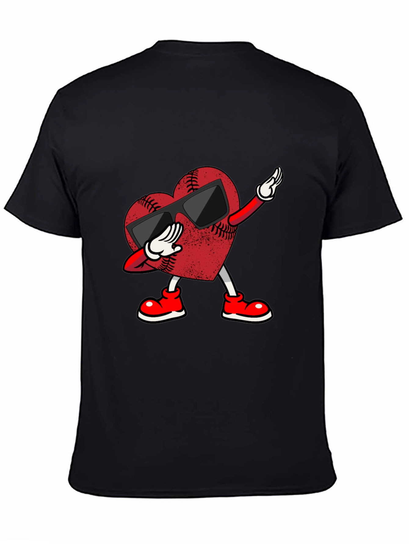 Dabbing Baseball Heart Graphic Tee