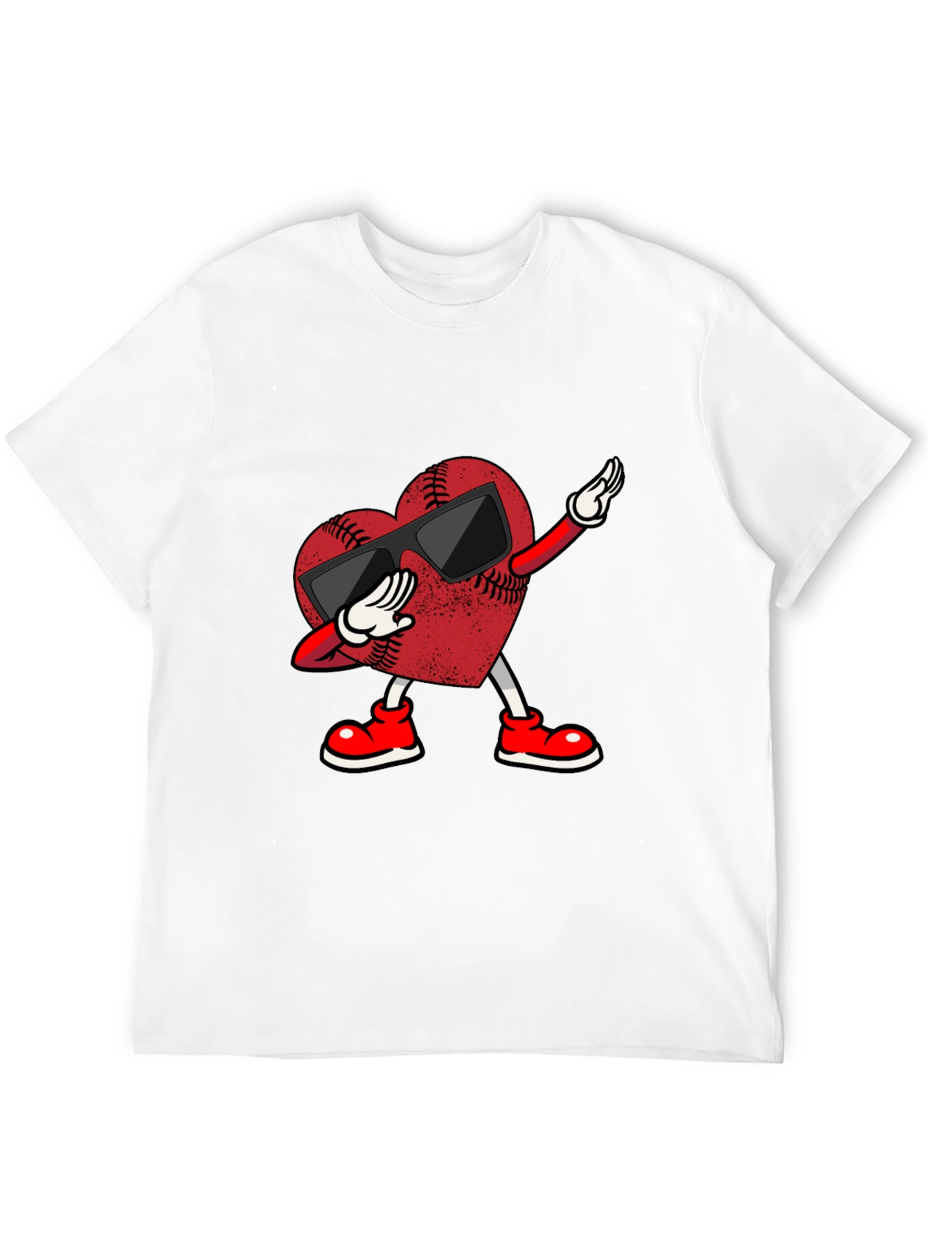 Dabbing Baseball Heart Graphic Tee