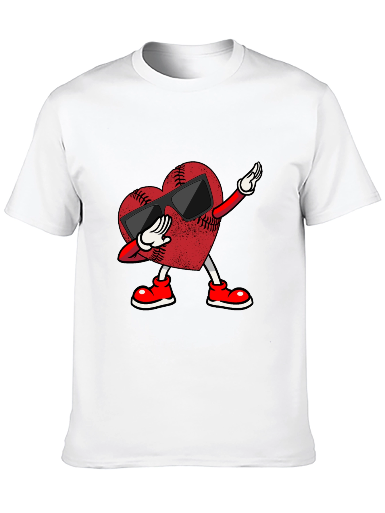 Dabbing Baseball Heart Graphic Tee
