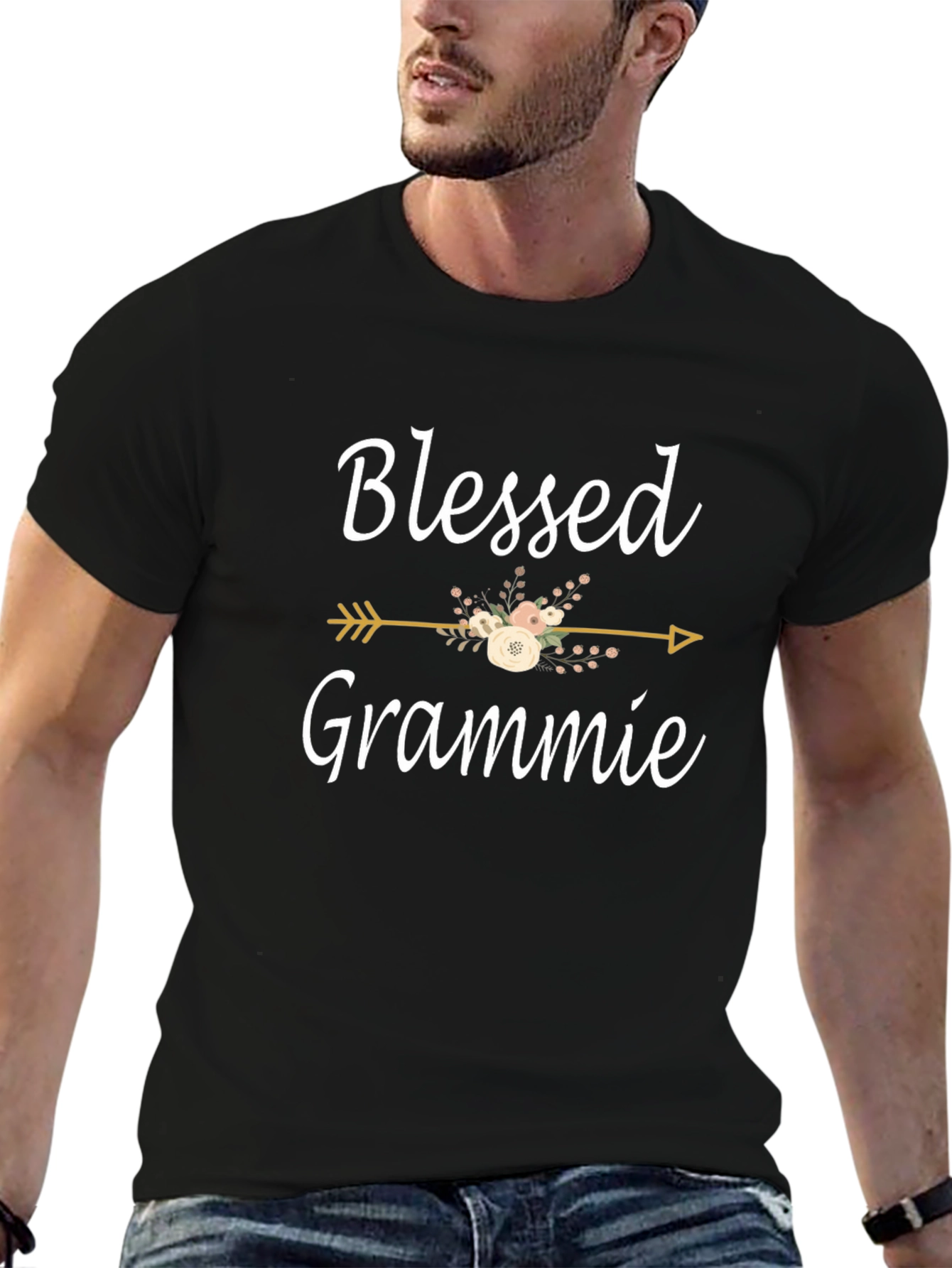 Blessed Grammie T-Shirt - Cute Floral Arrow Design