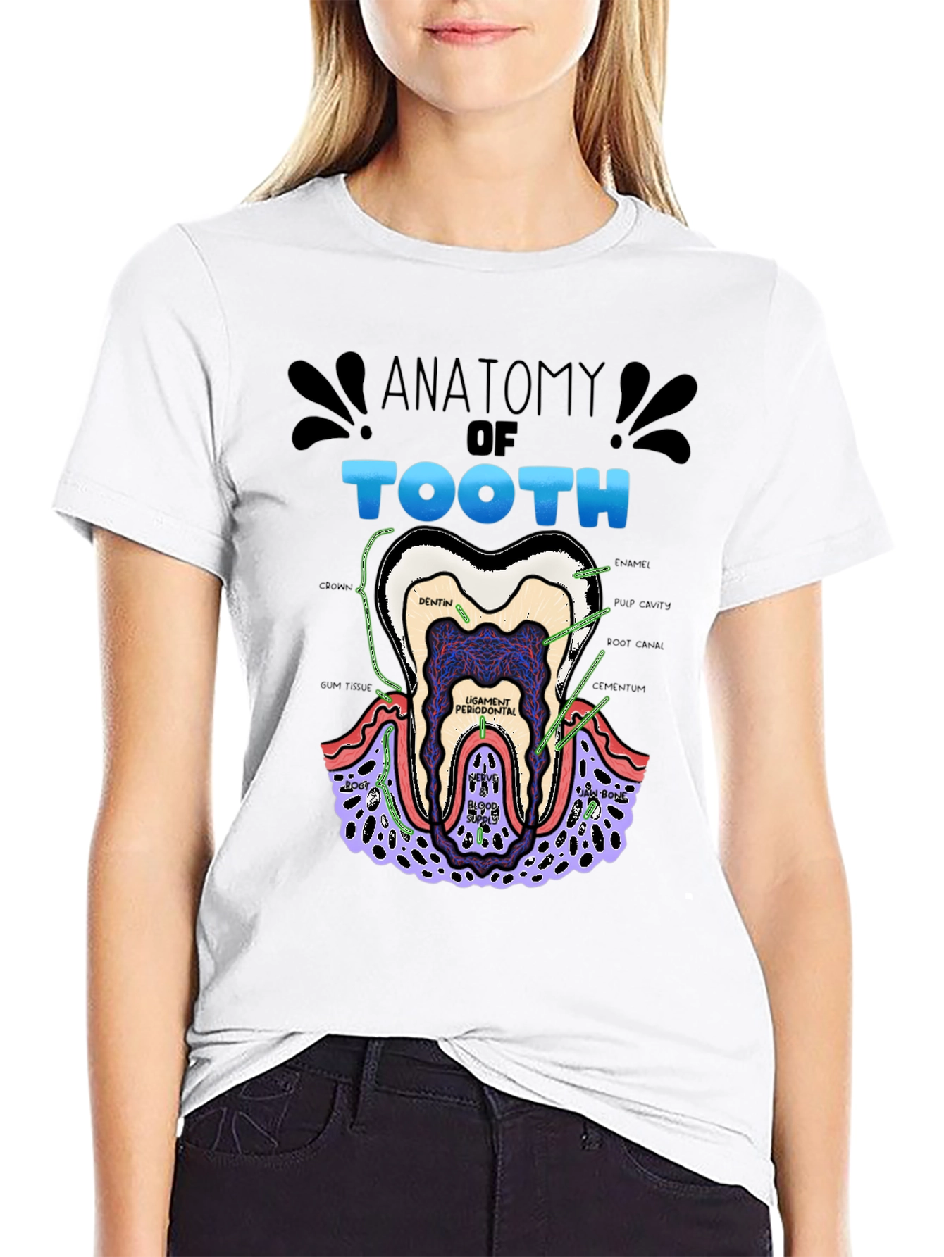 Anatomy of a Tooth Black T-Shirt