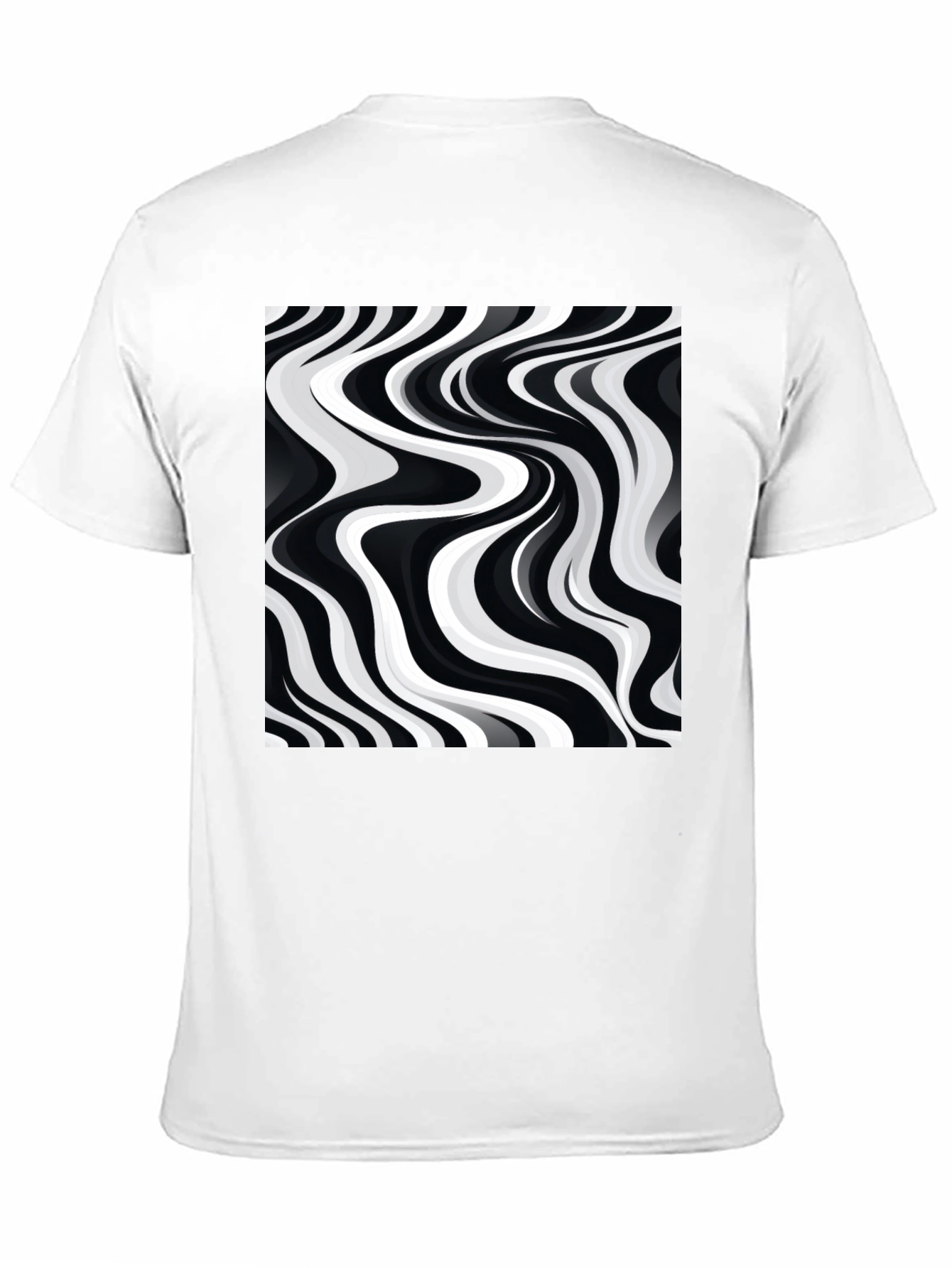 Abstract Wave Black Tee - Modern Graphic Print