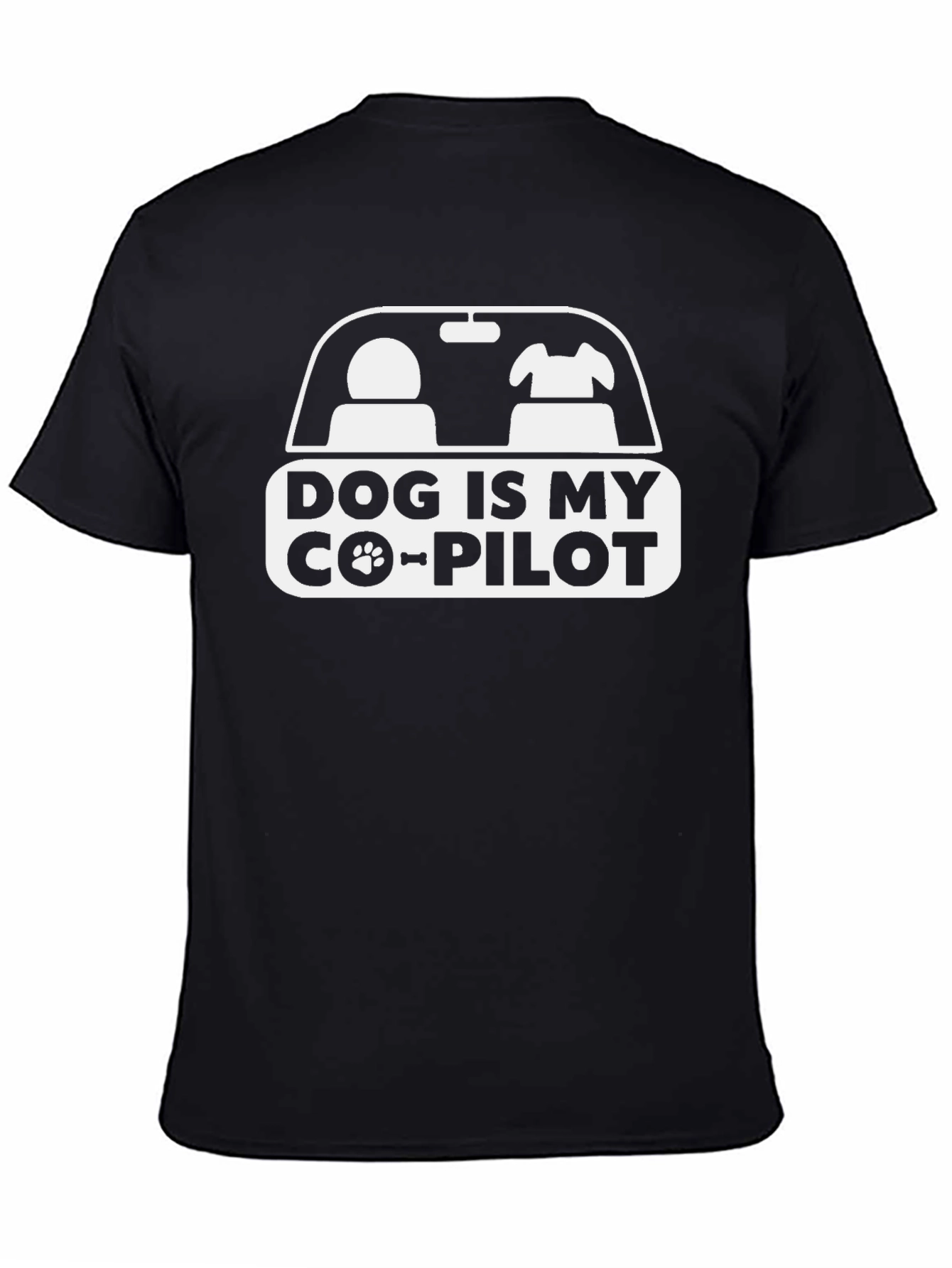 Dog is My Co-Pilot Black Graphic Tee