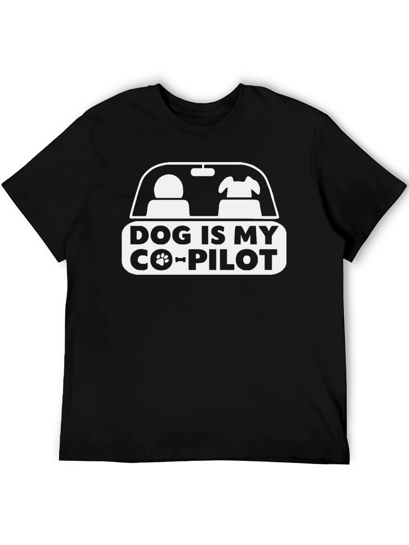 Dog is My Co-Pilot Black Graphic Tee