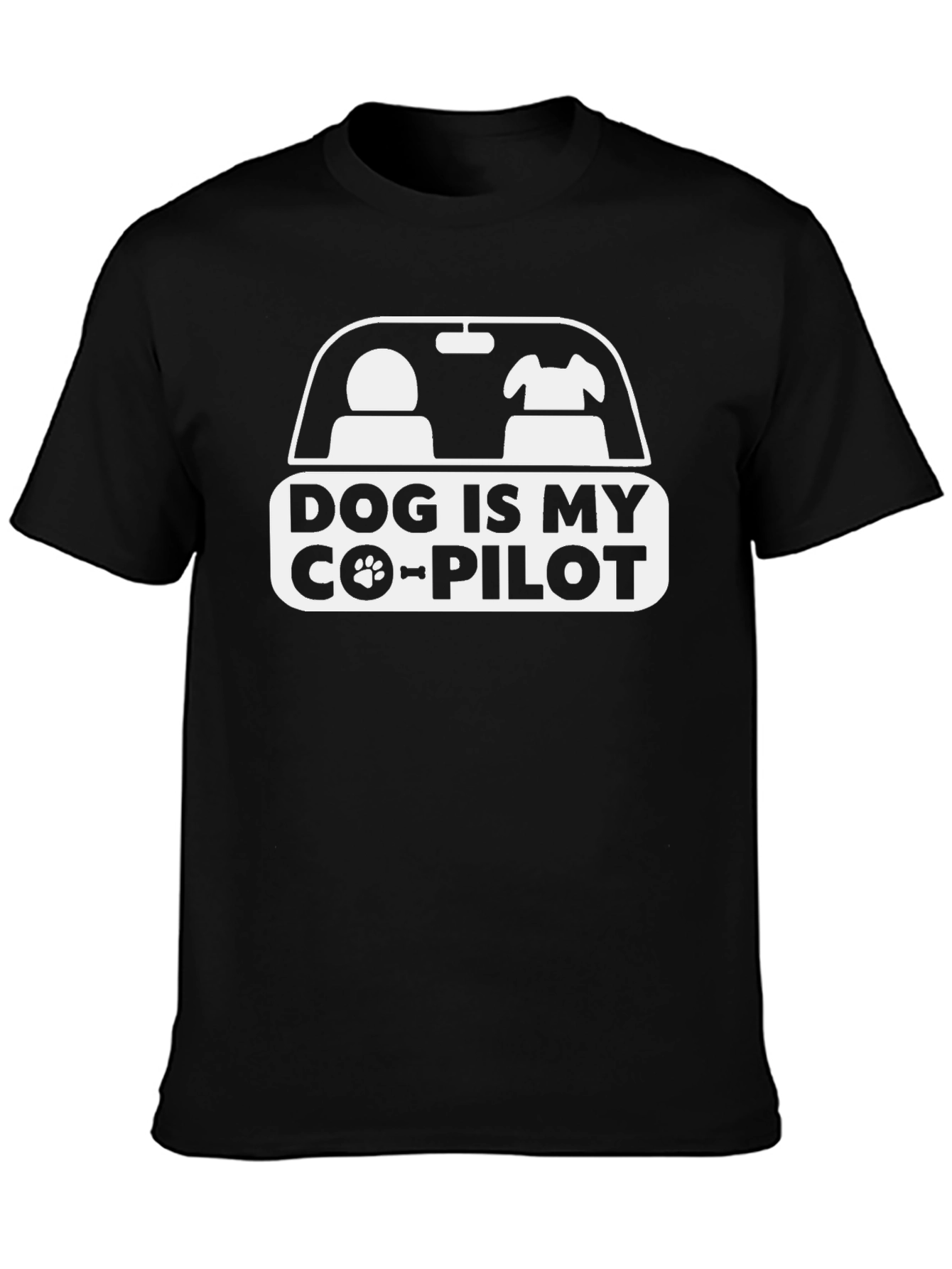 Dog is My Co-Pilot Black Graphic Tee