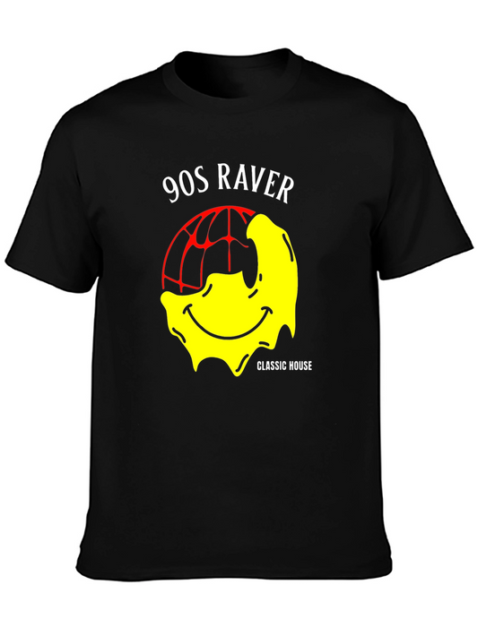 90s Raver Classic House Smiley Face Graphic T-Shirt