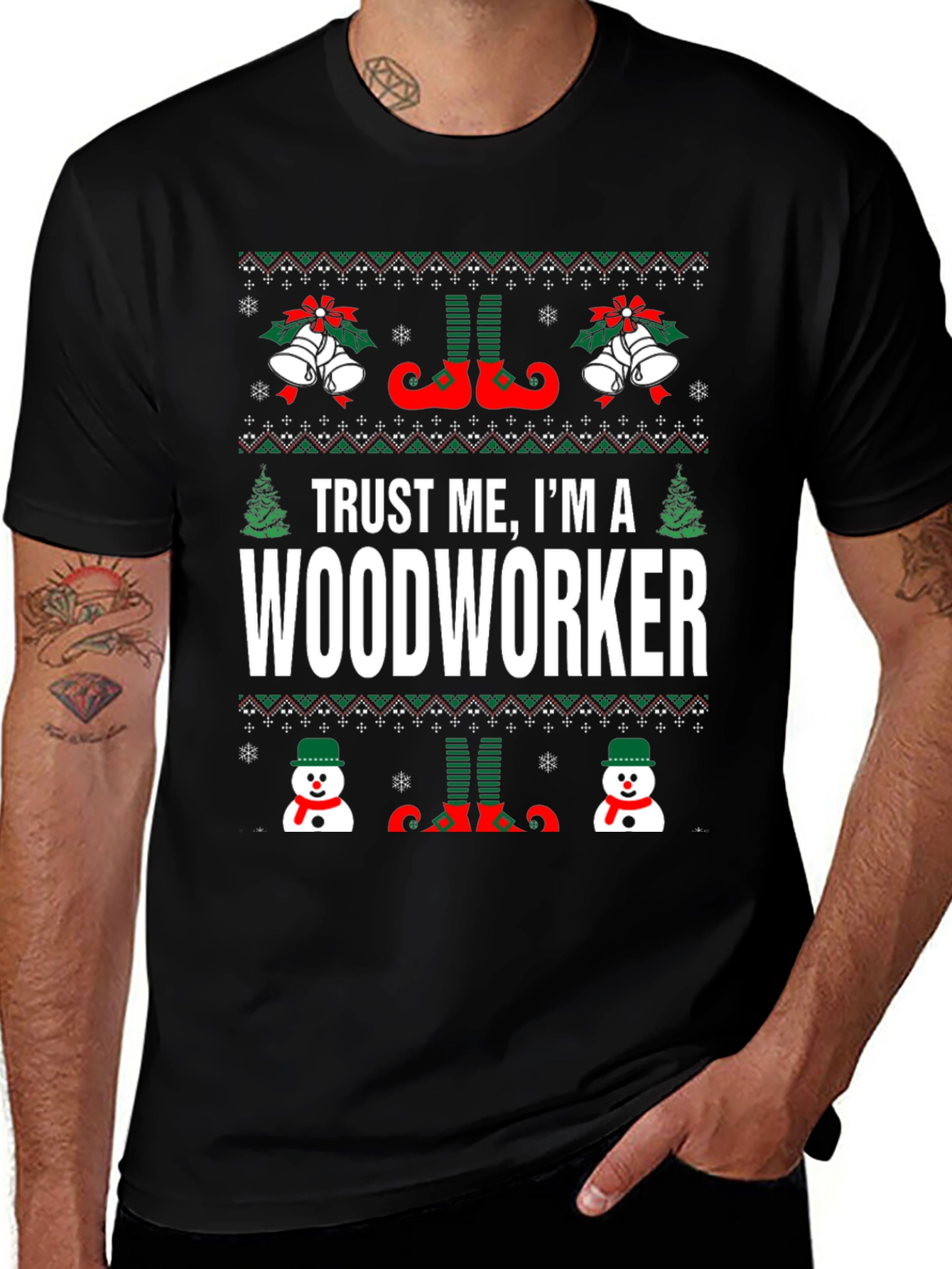 Trust Me Im A Woodworker Christmas Graphic Tee