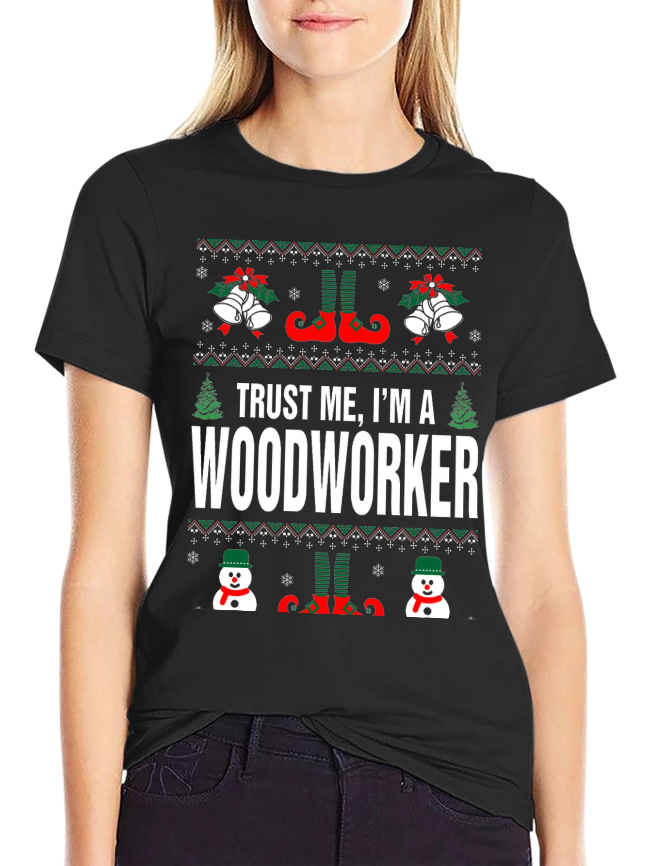 Trust Me Im A Woodworker Christmas Graphic Tee