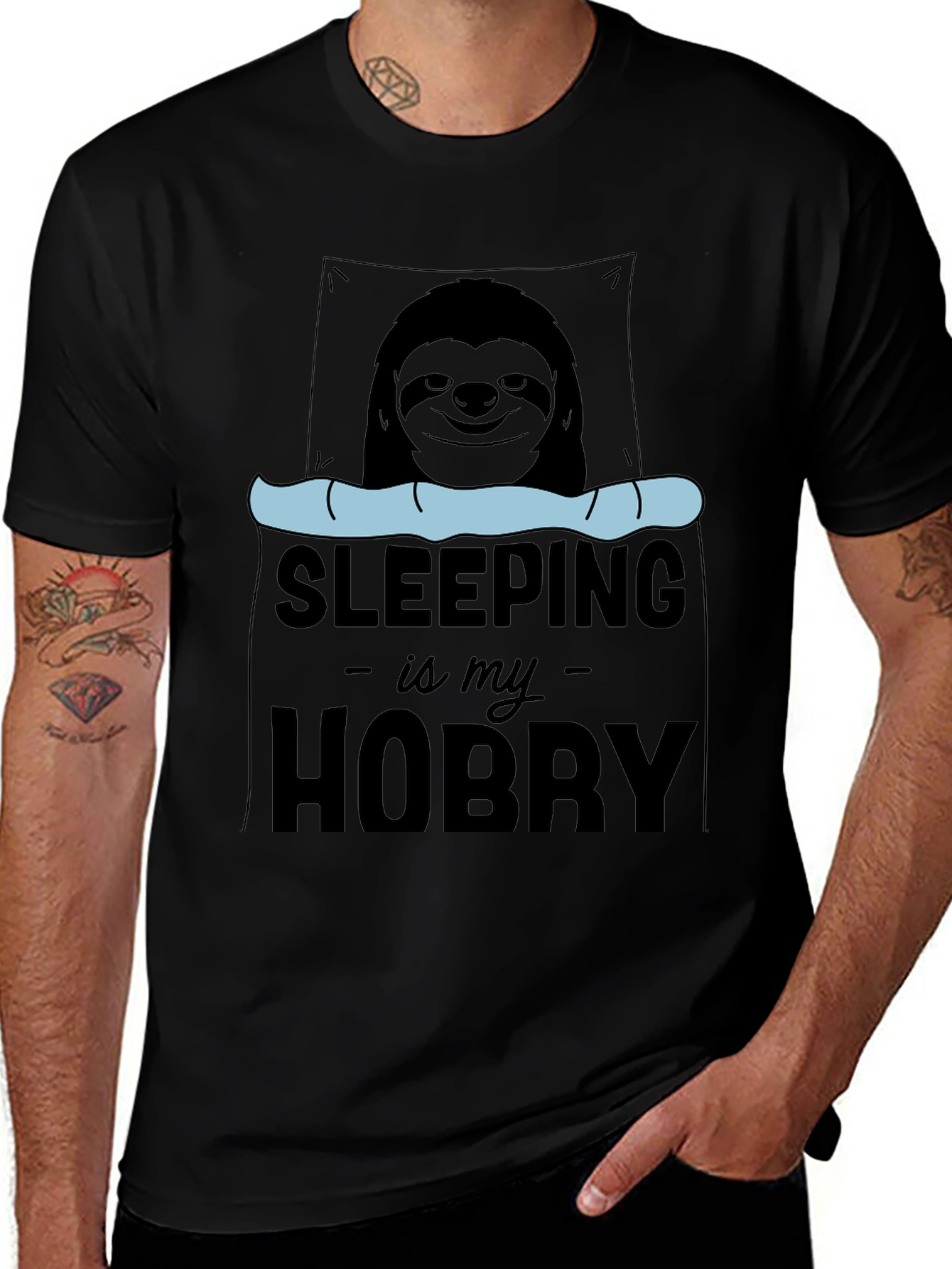 Sleeping is My Hobby Sloth Graphic T-Shirt