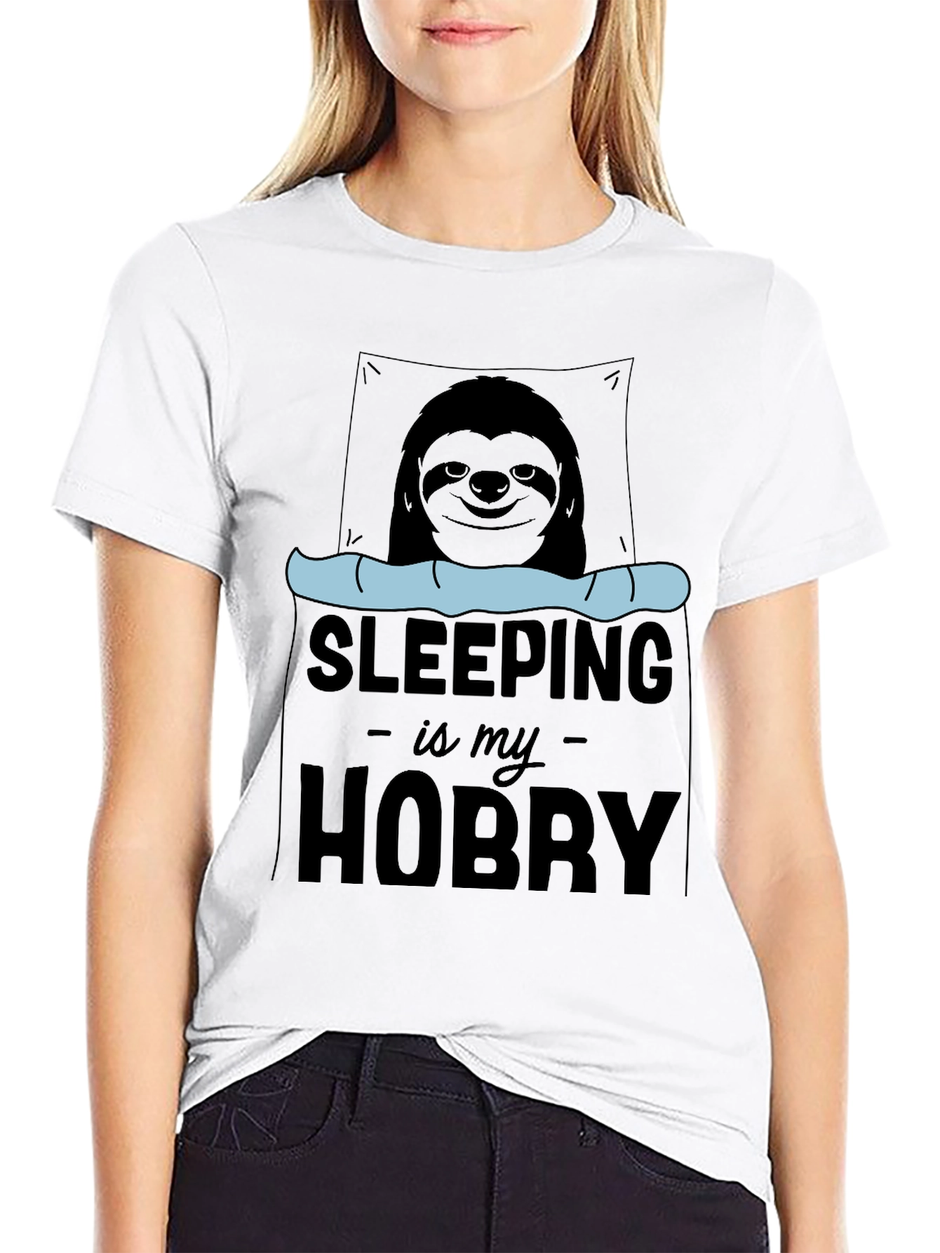 Sleeping is My Hobby Sloth Graphic T-Shirt