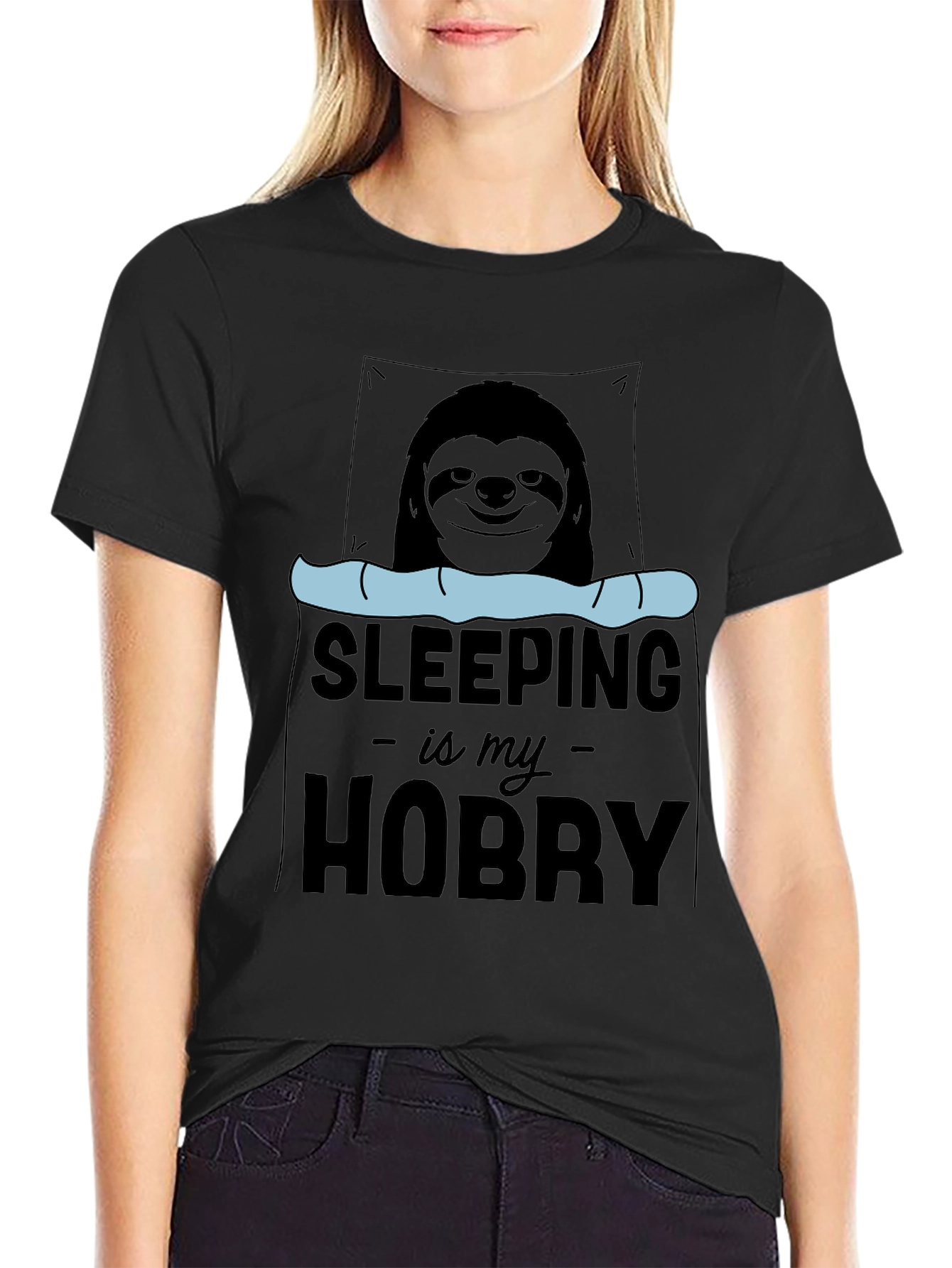 Sleeping is My Hobby Sloth Graphic T-Shirt