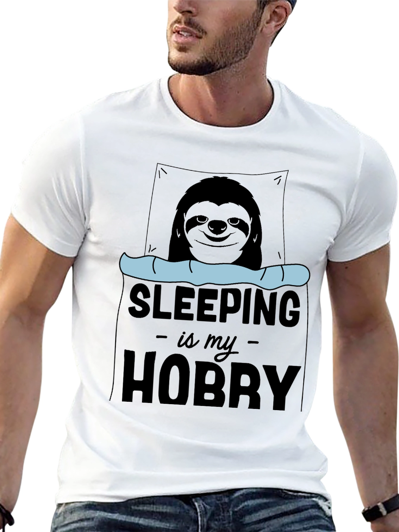 Sleeping is My Hobby Sloth Graphic T-Shirt