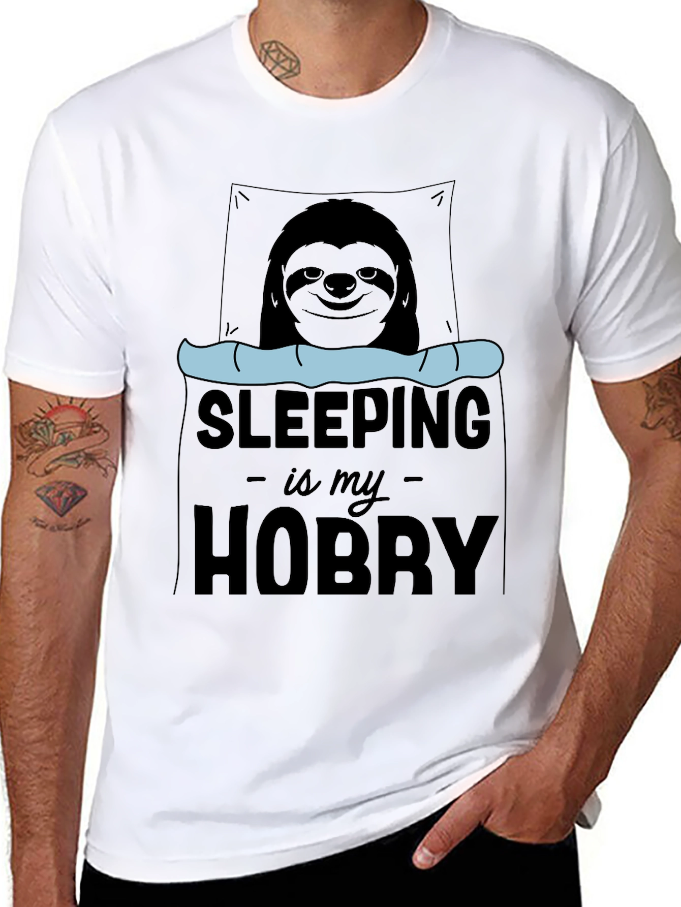 Sleeping is My Hobby Sloth Graphic T-Shirt
