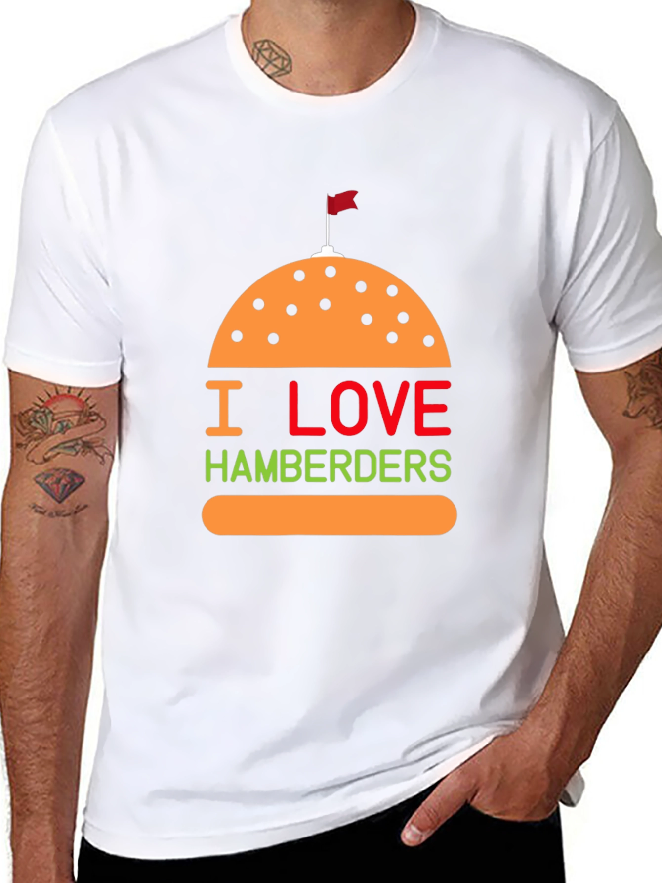 I Love Hamberders Graphic T-Shirt - Funny Foodie Tee