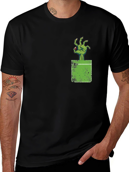 Zombie Hand Pocket Graphic Tee - Creepy Cool!