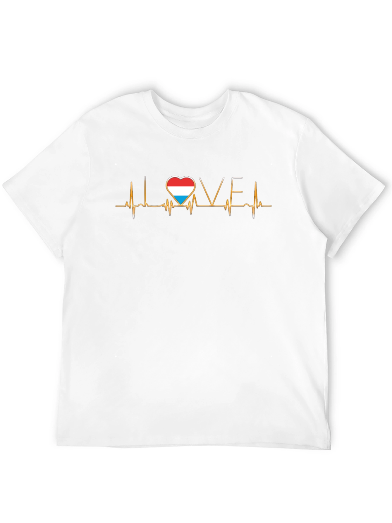 Luxembourg Love Heartbeat Black T-Shirt