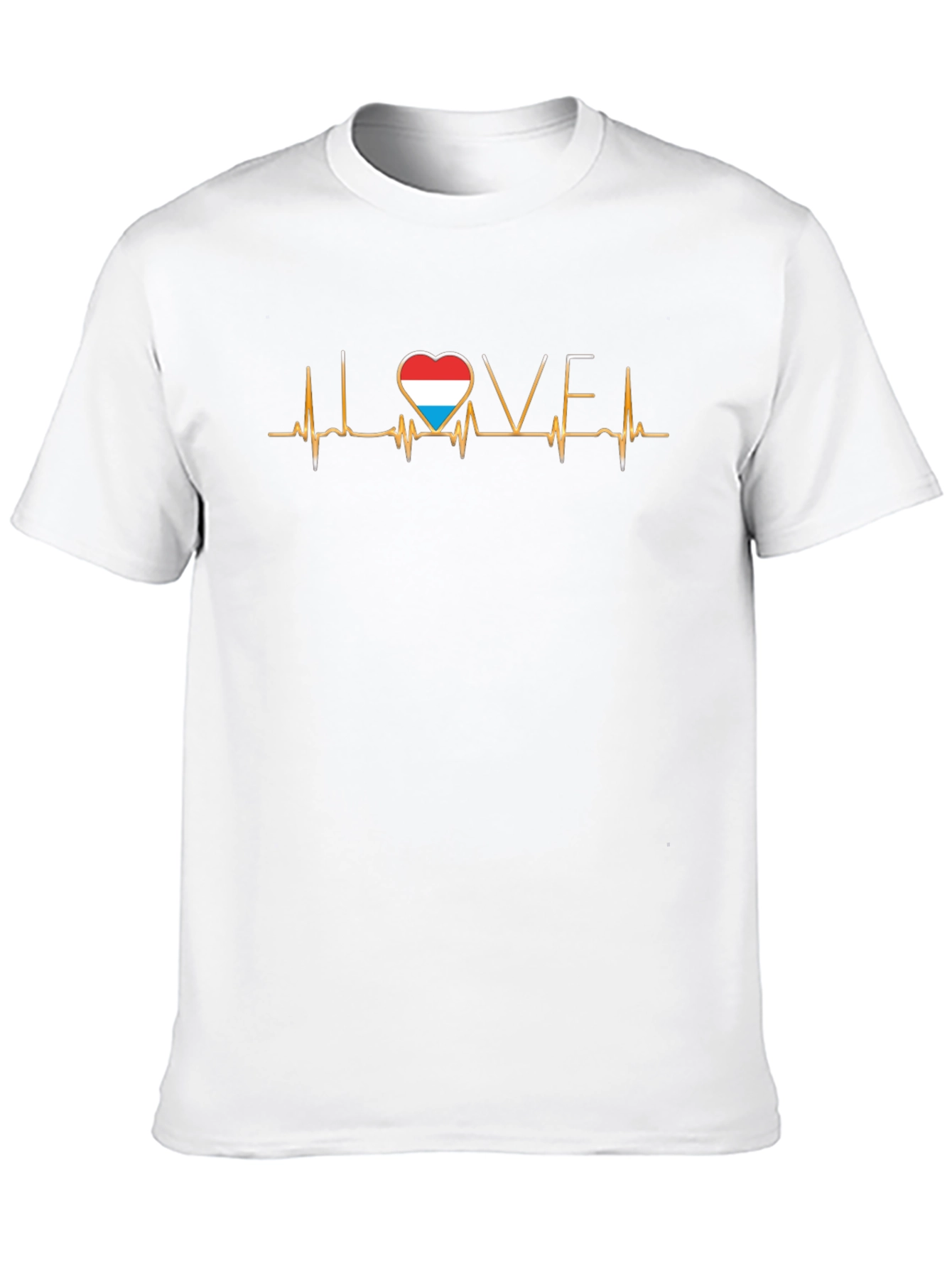 Luxembourg Love Heartbeat Black T-Shirt