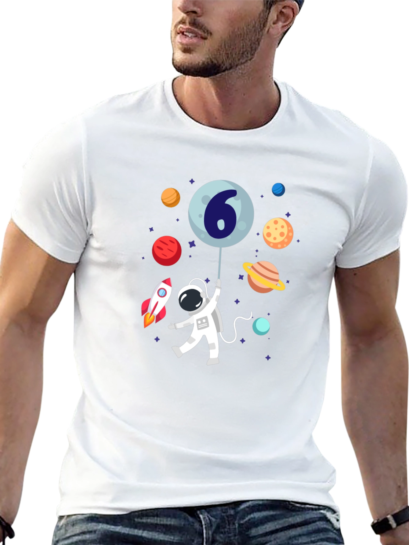 Astronaut 6th Birthday T-Shirt - Space Theme