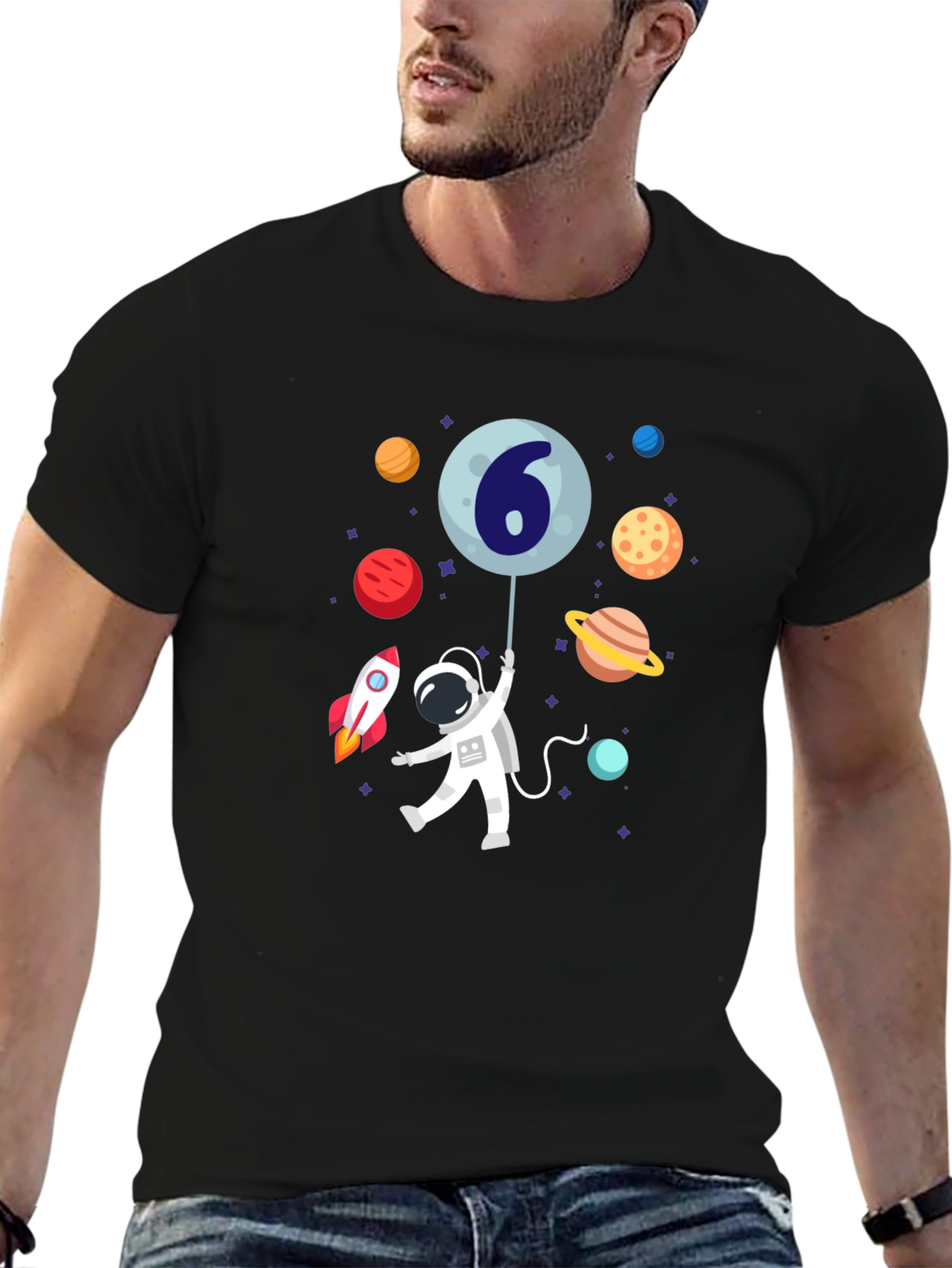 Astronaut 6th Birthday T-Shirt - Space Theme