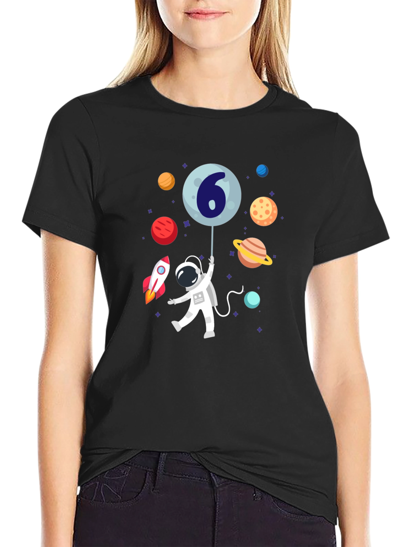 Astronaut 6th Birthday T-Shirt - Space Theme