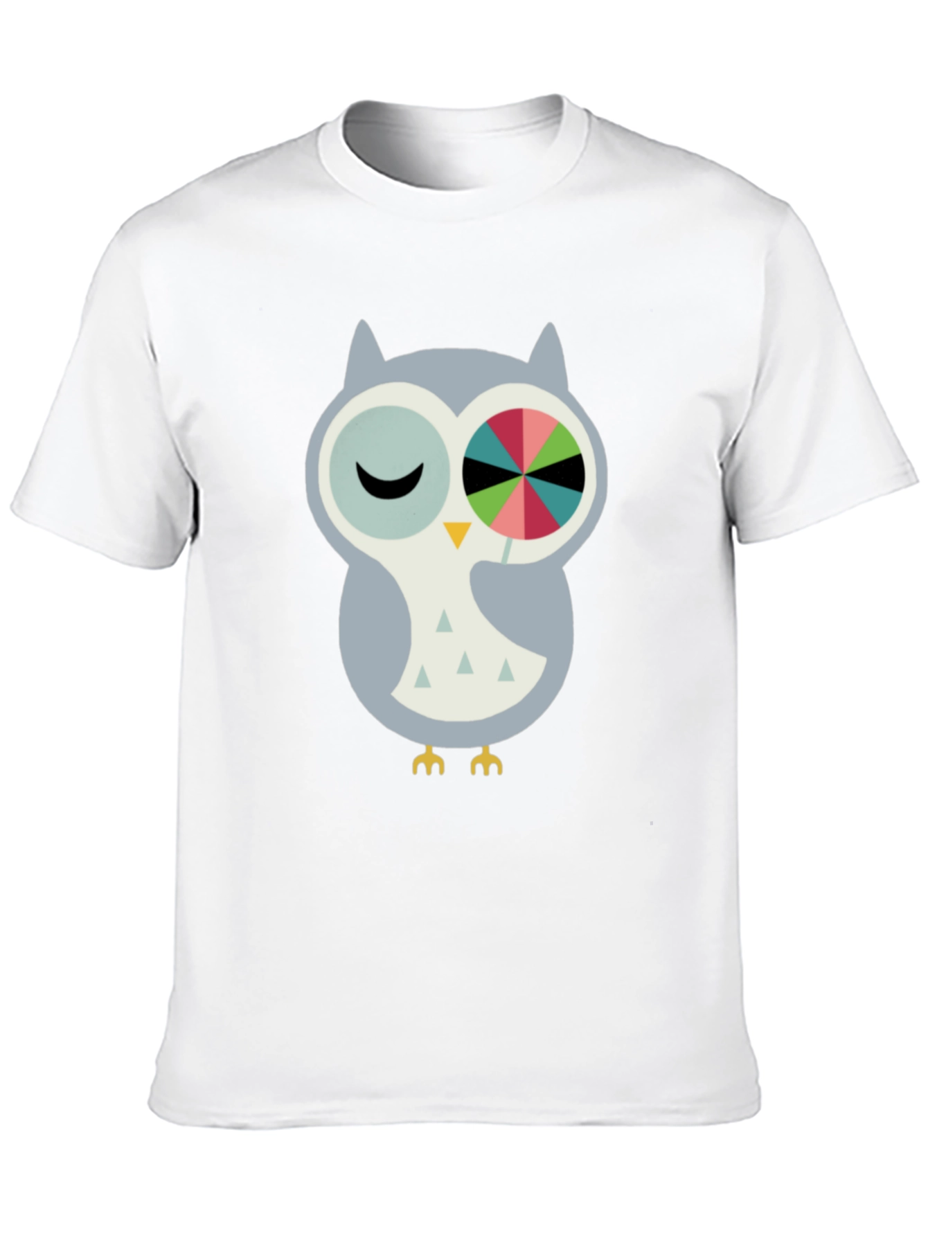 Whimsical Owl Graphic Tee - Cotton Blend Comfort