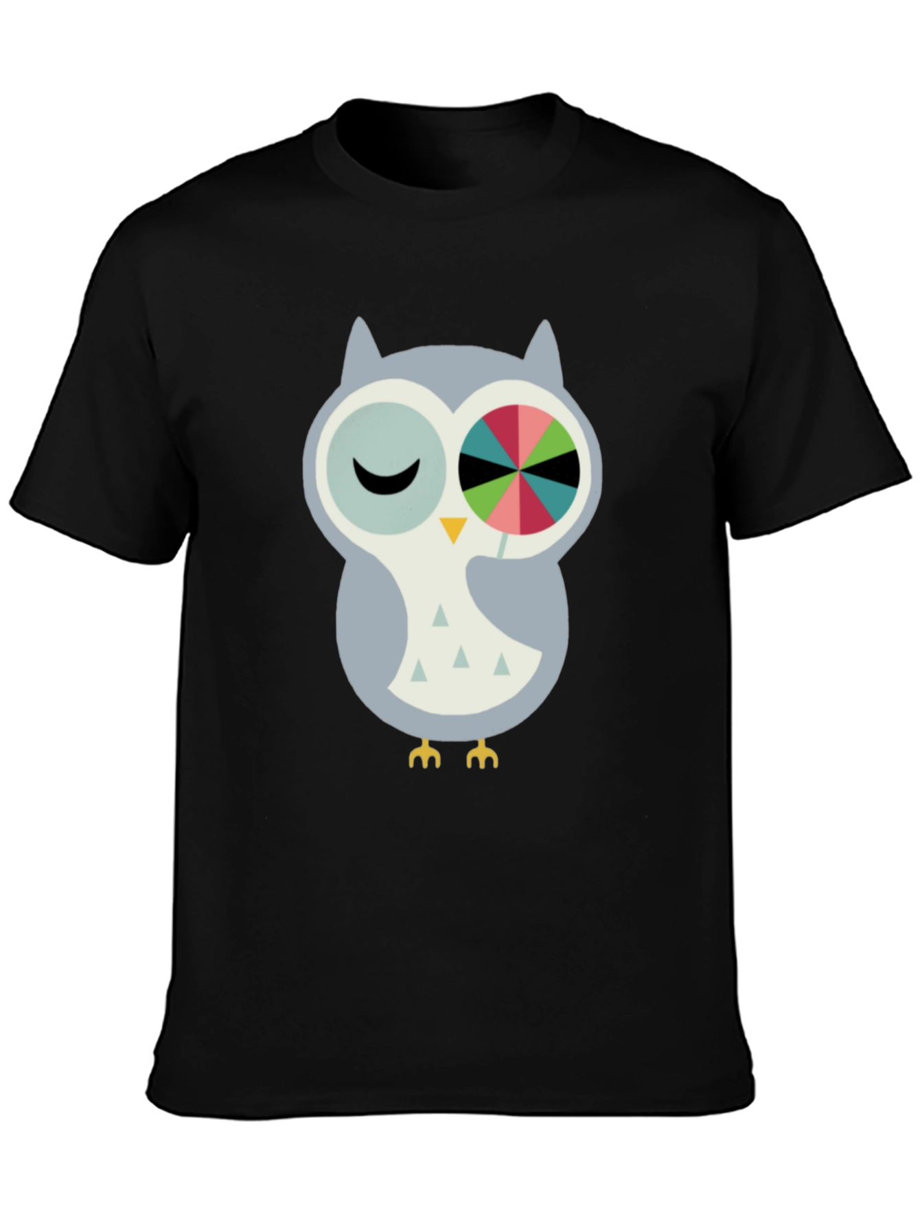 Whimsical Owl Graphic Tee - Cotton Blend Comfort