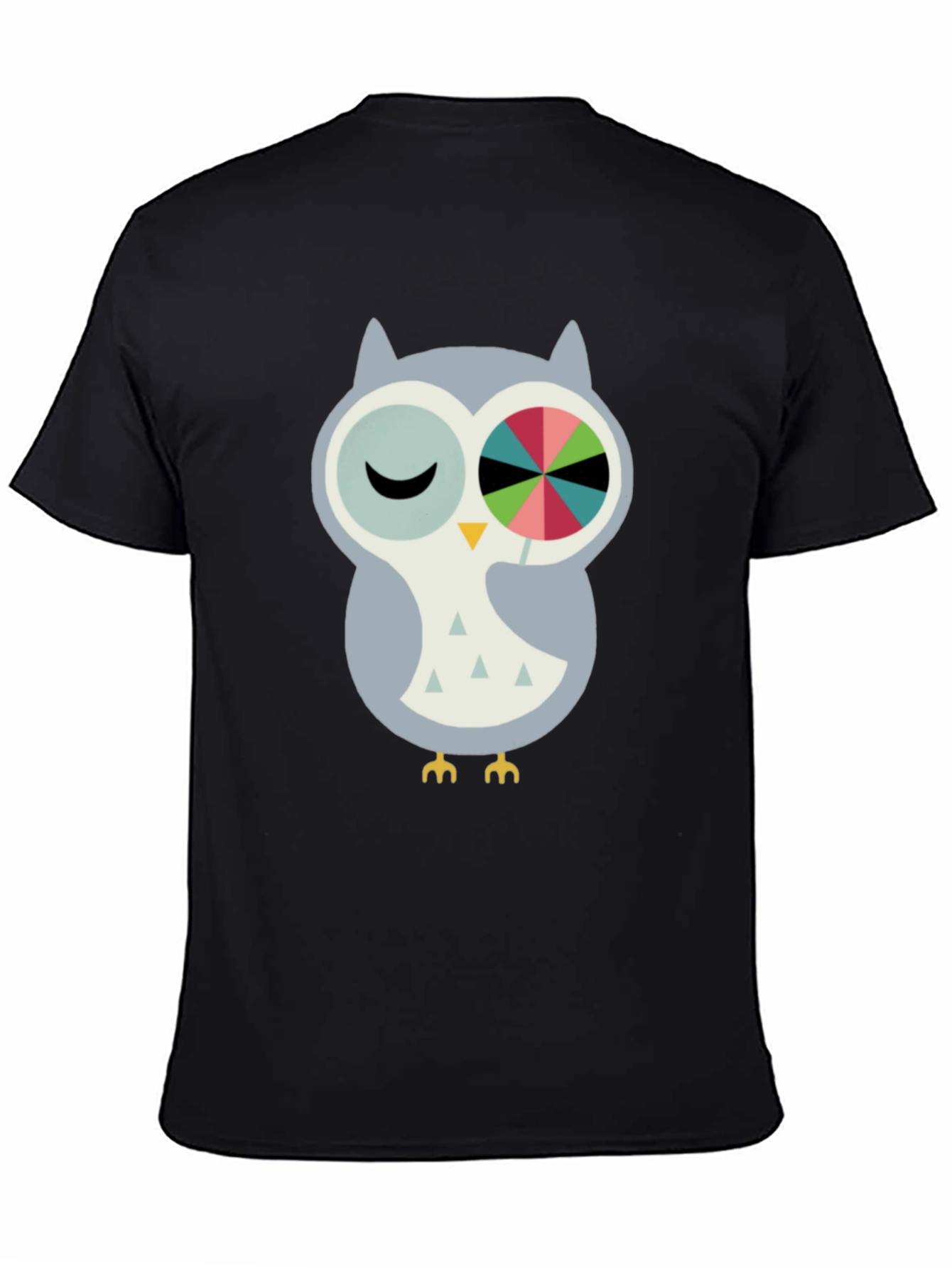 Whimsical Owl Graphic Tee - Cotton Blend Comfort