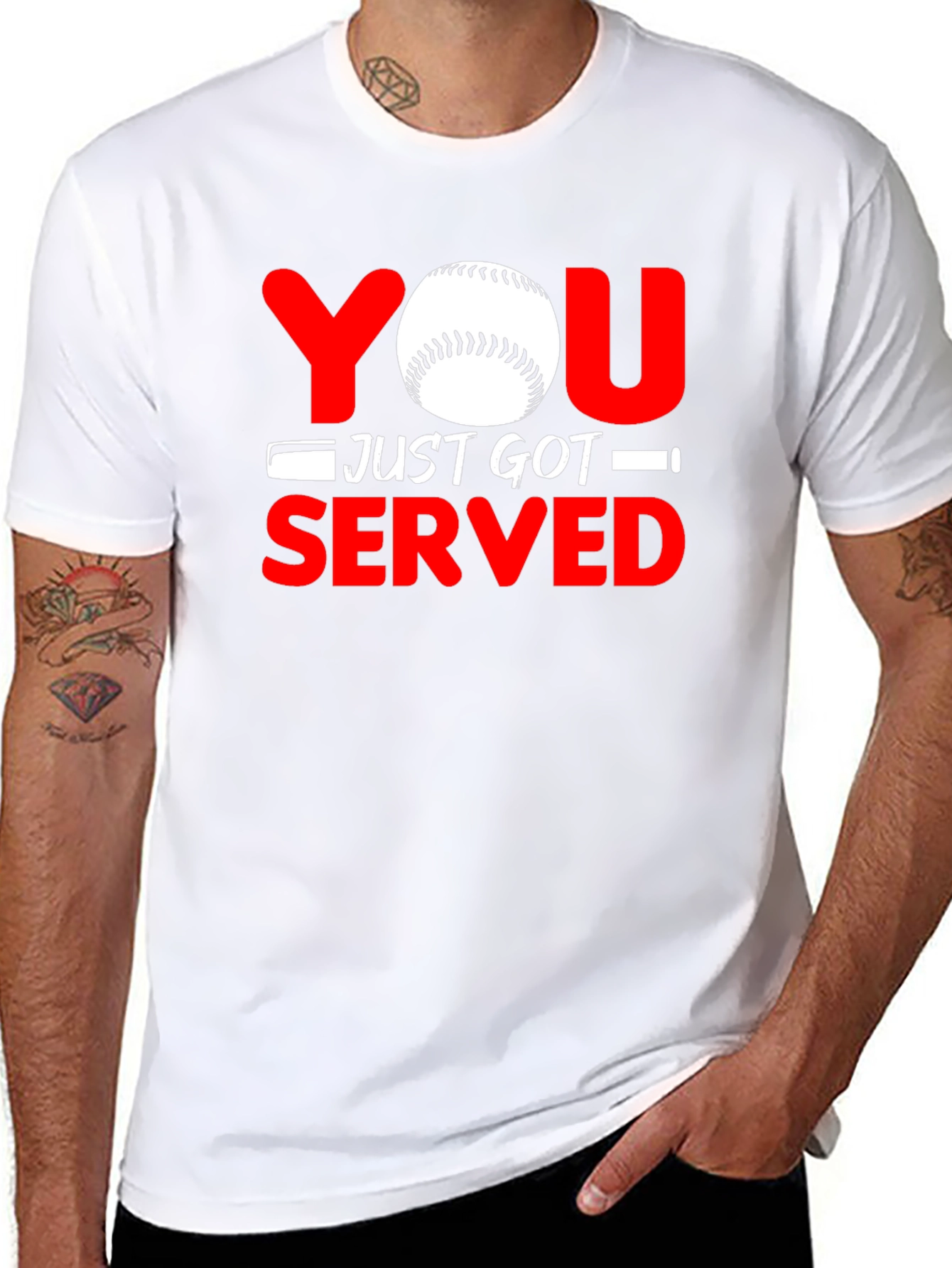 You Just Got Served Baseball Graphic T-Shirt