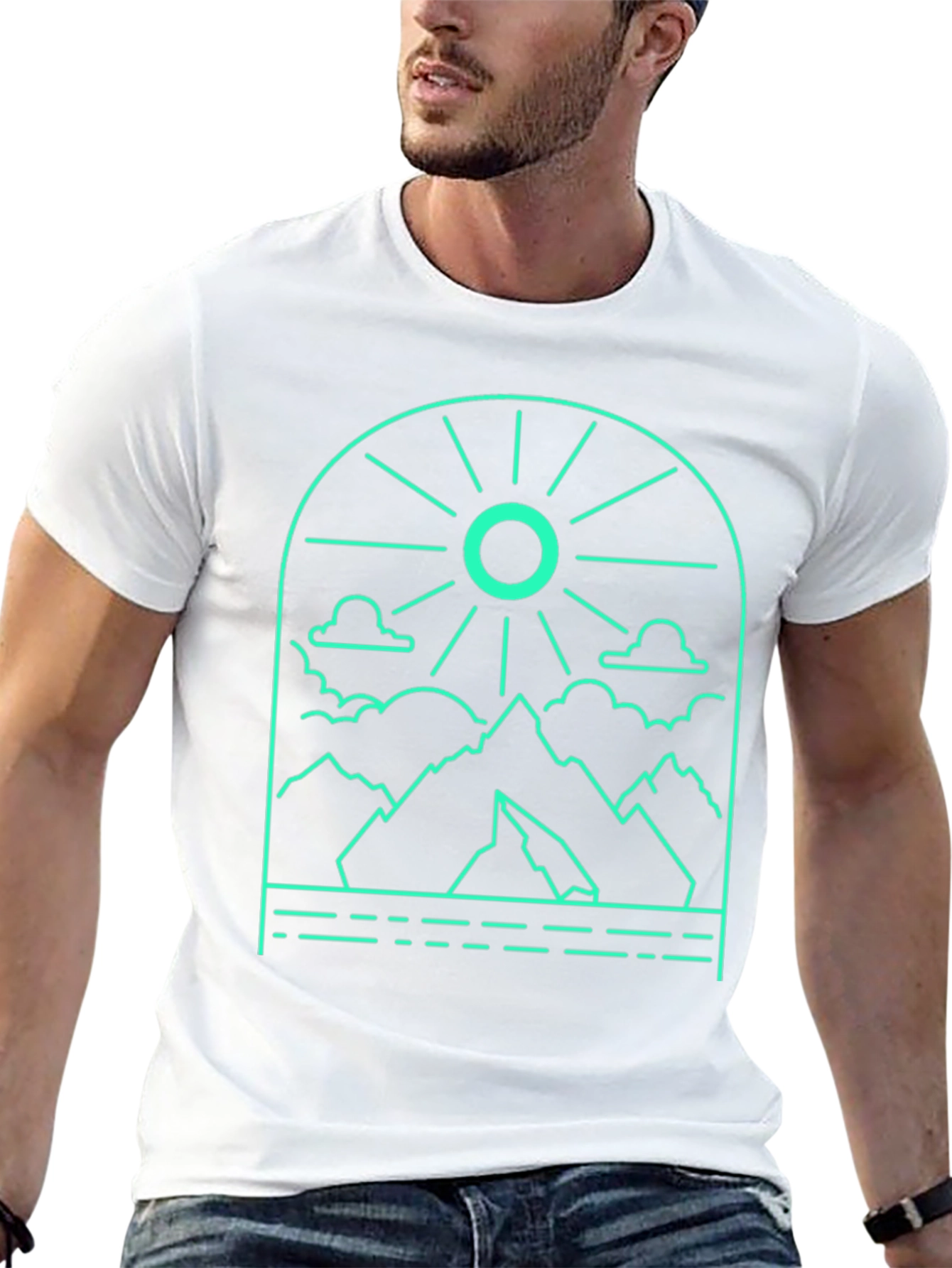 Mountain Graphic Black Tee - Adventure Style