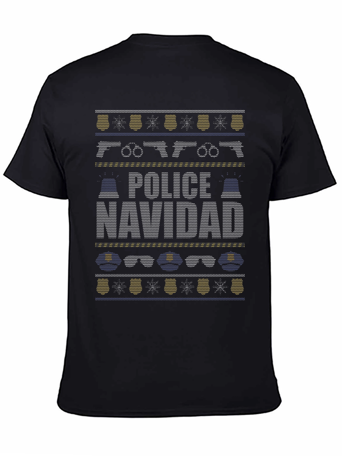 Police Navidad Ugly Christmas Sweater Style T-Shirt