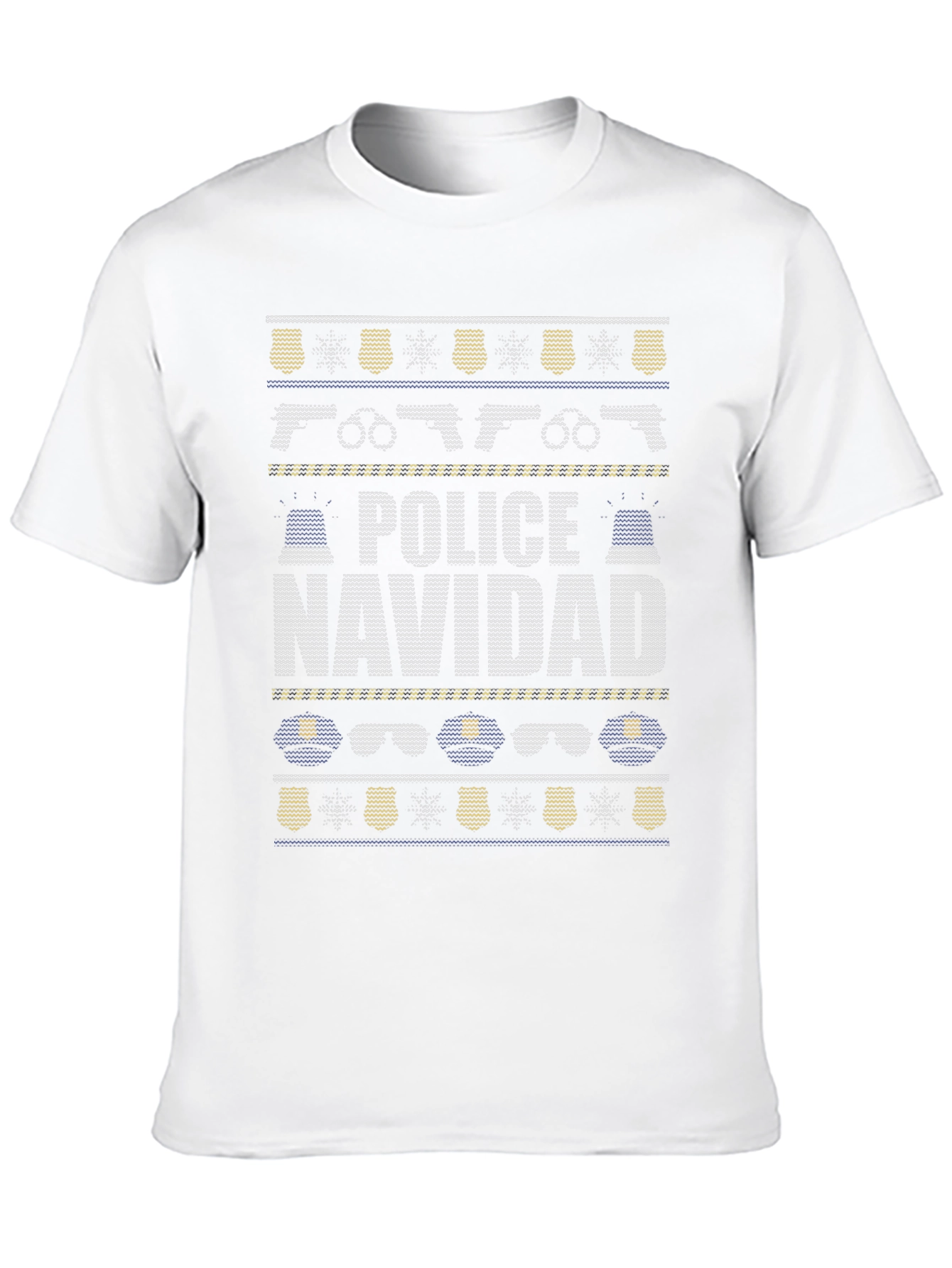 Police Navidad Ugly Christmas Sweater Style T-Shirt