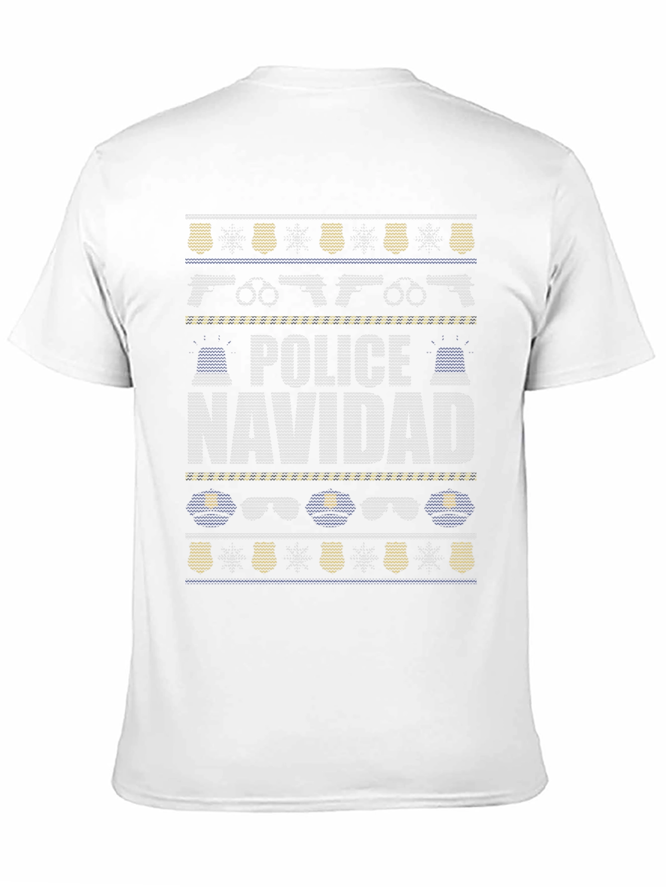 Police Navidad Ugly Christmas Sweater Style T-Shirt