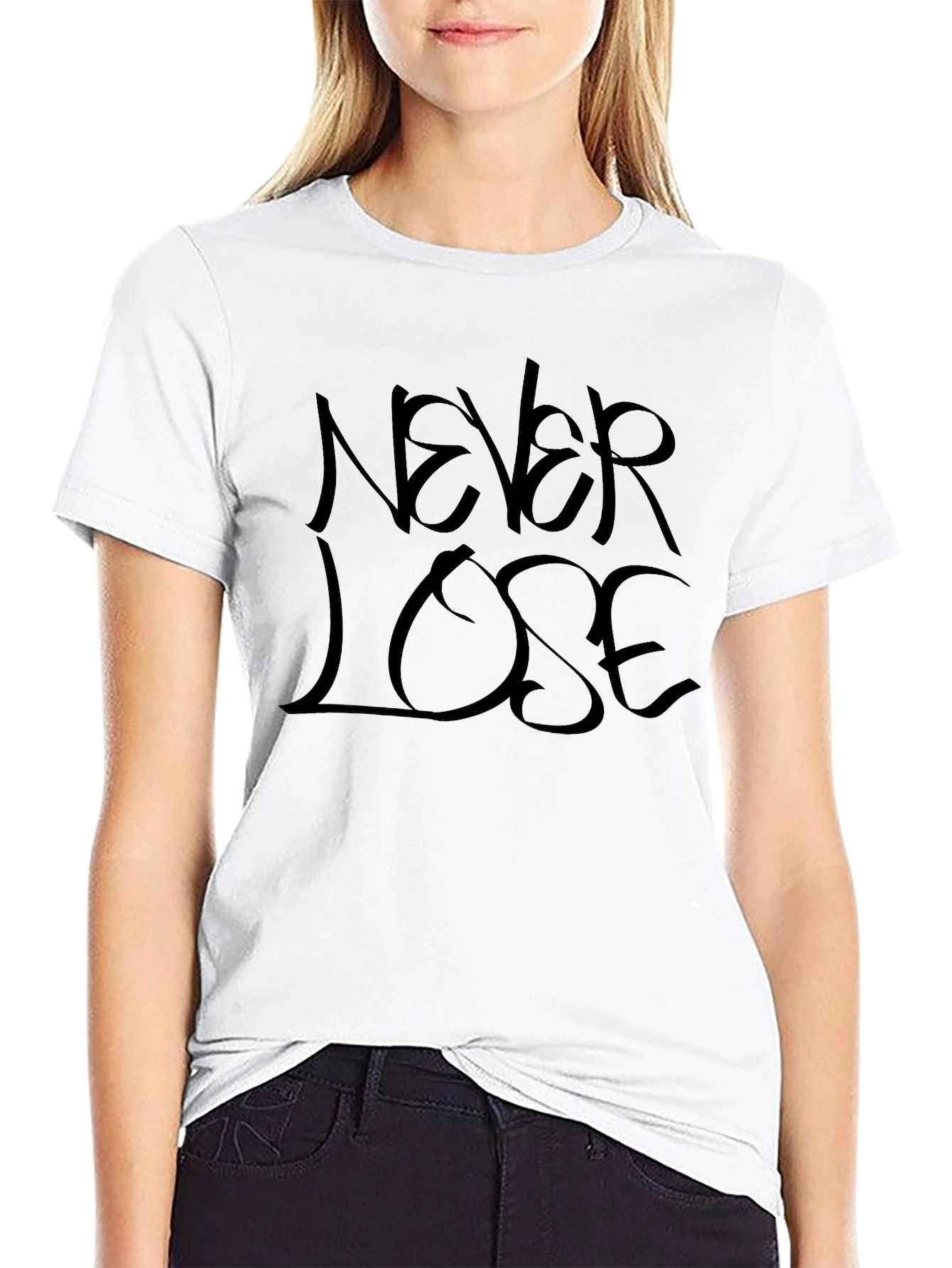 Never Lose Black Graphic T-Shirt