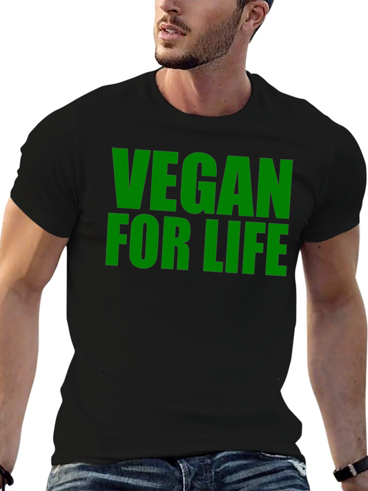 Vegan For Life T-Shirt - Black Cotton Tee