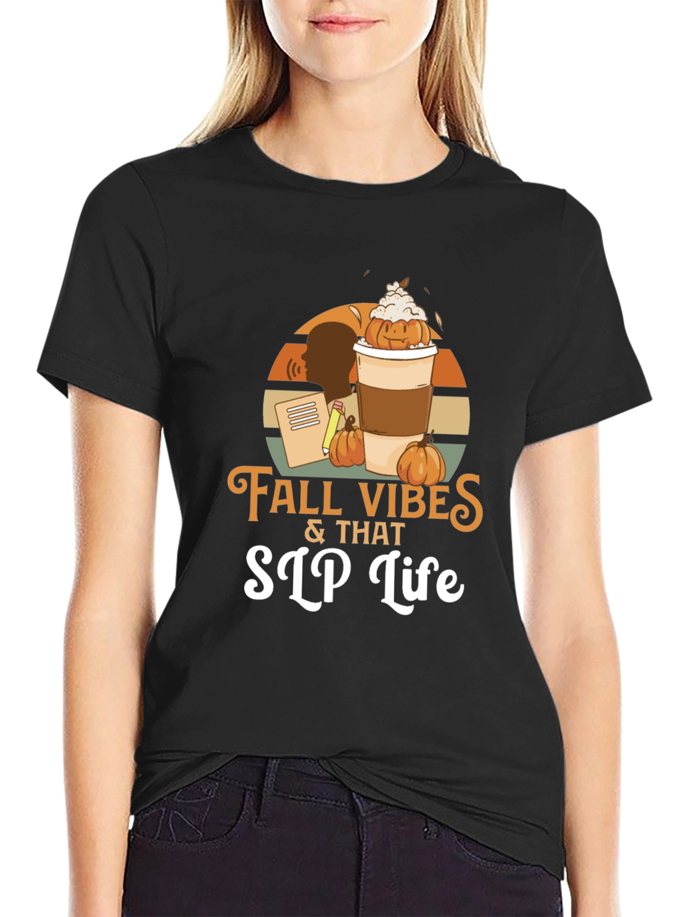 Fall Vibes SLP Life Black T-Shirt