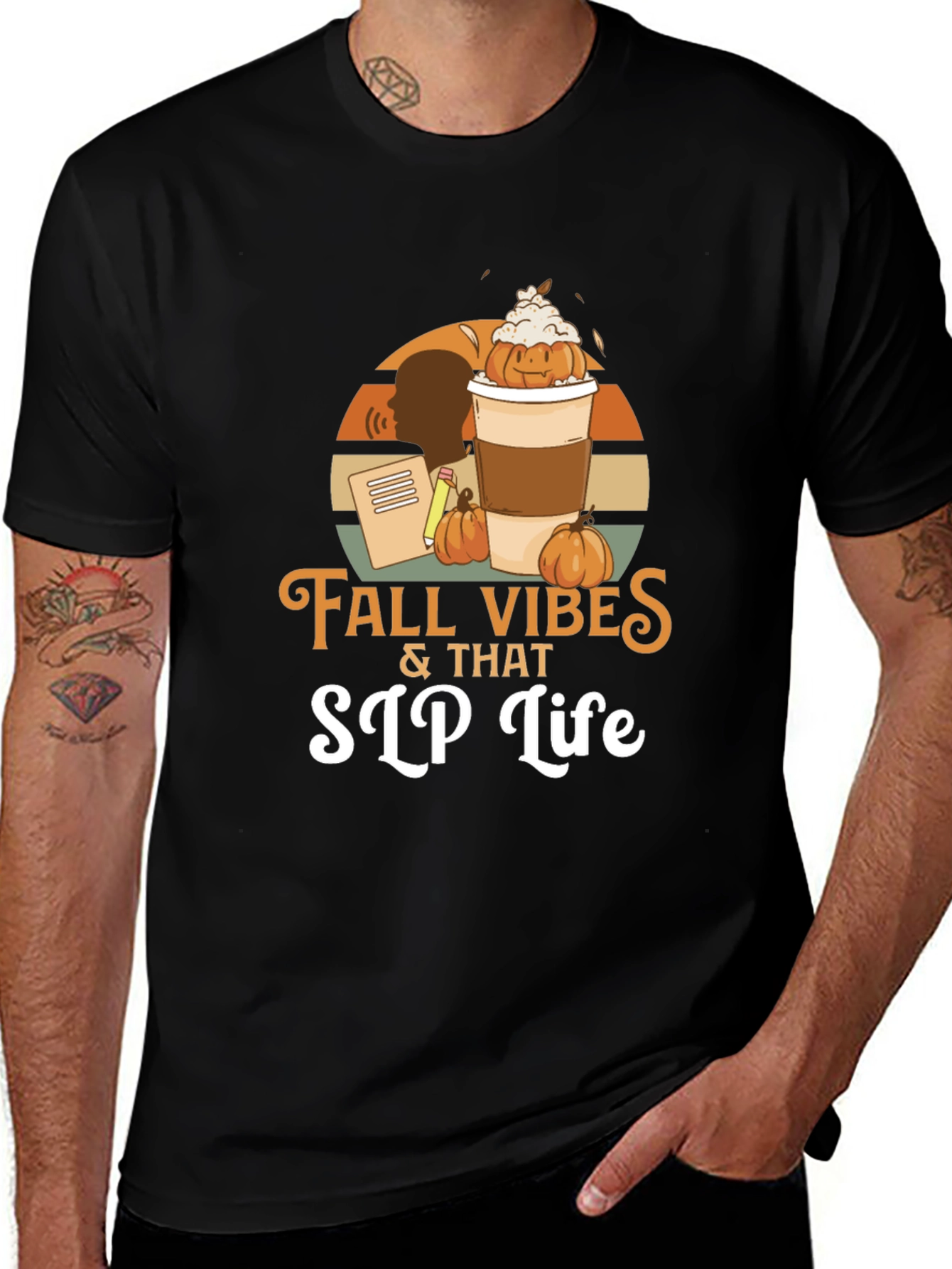 Fall Vibes SLP Life Black T-Shirt