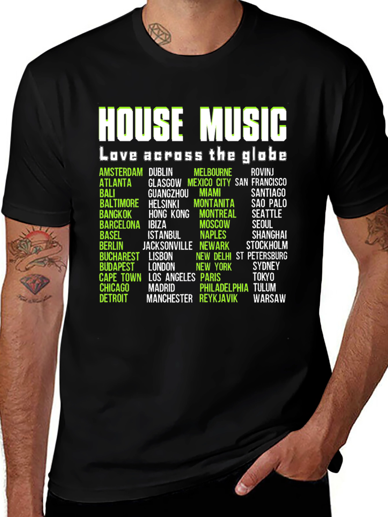 House Music Lover Black T-Shirt