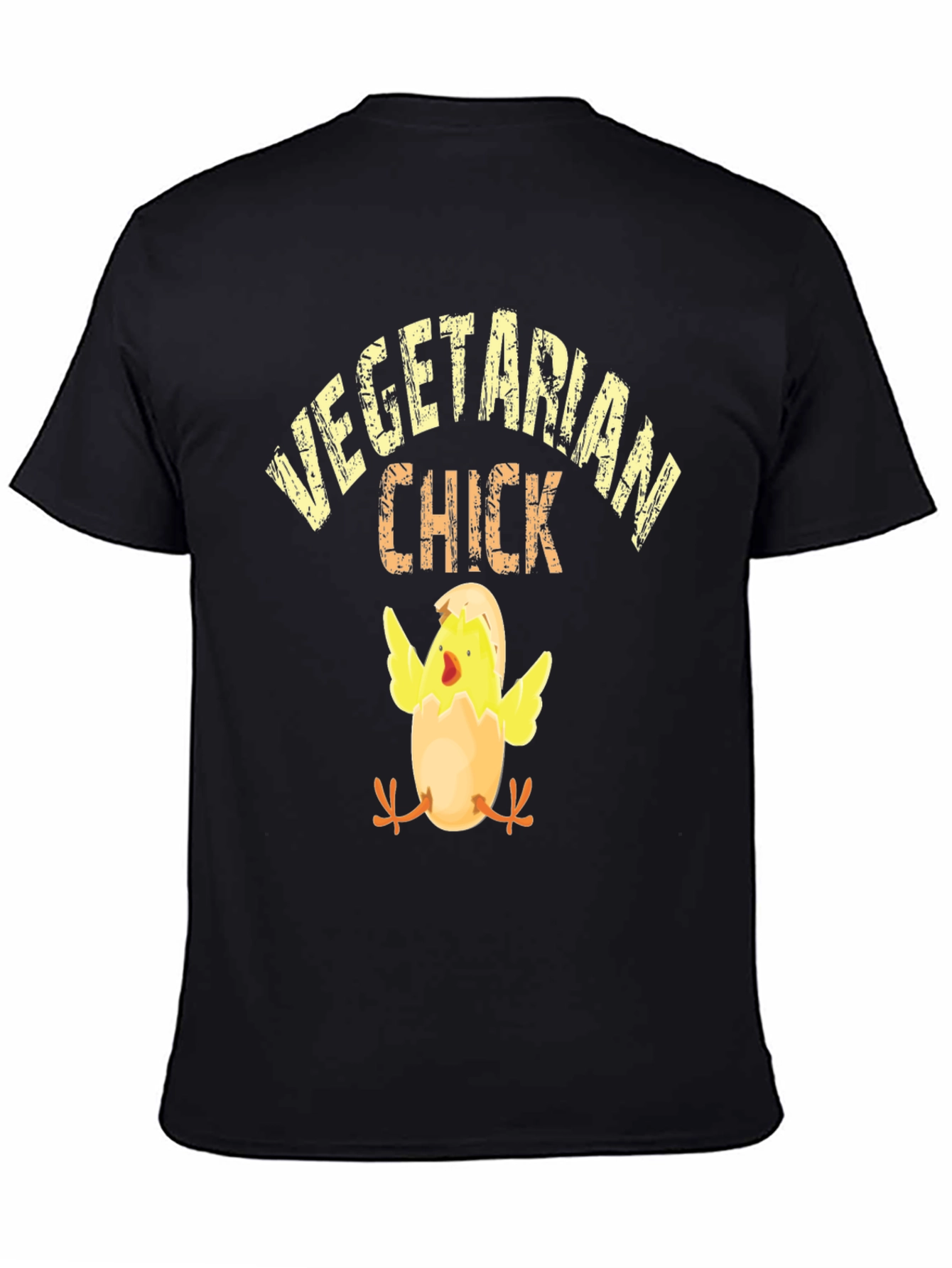 Vegetarian Chick Graphic T-Shirt - Black