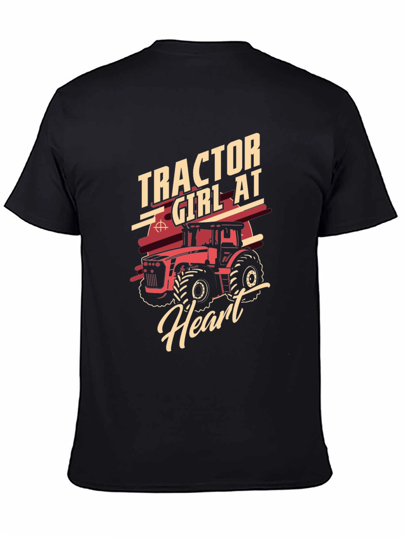 Tractor Girl at Heart Black Graphic Tee
