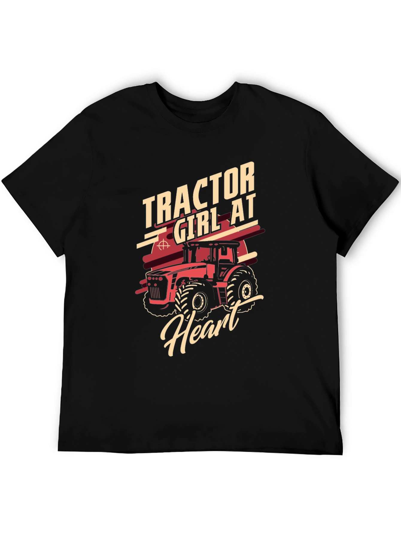 Tractor Girl at Heart Black Graphic Tee