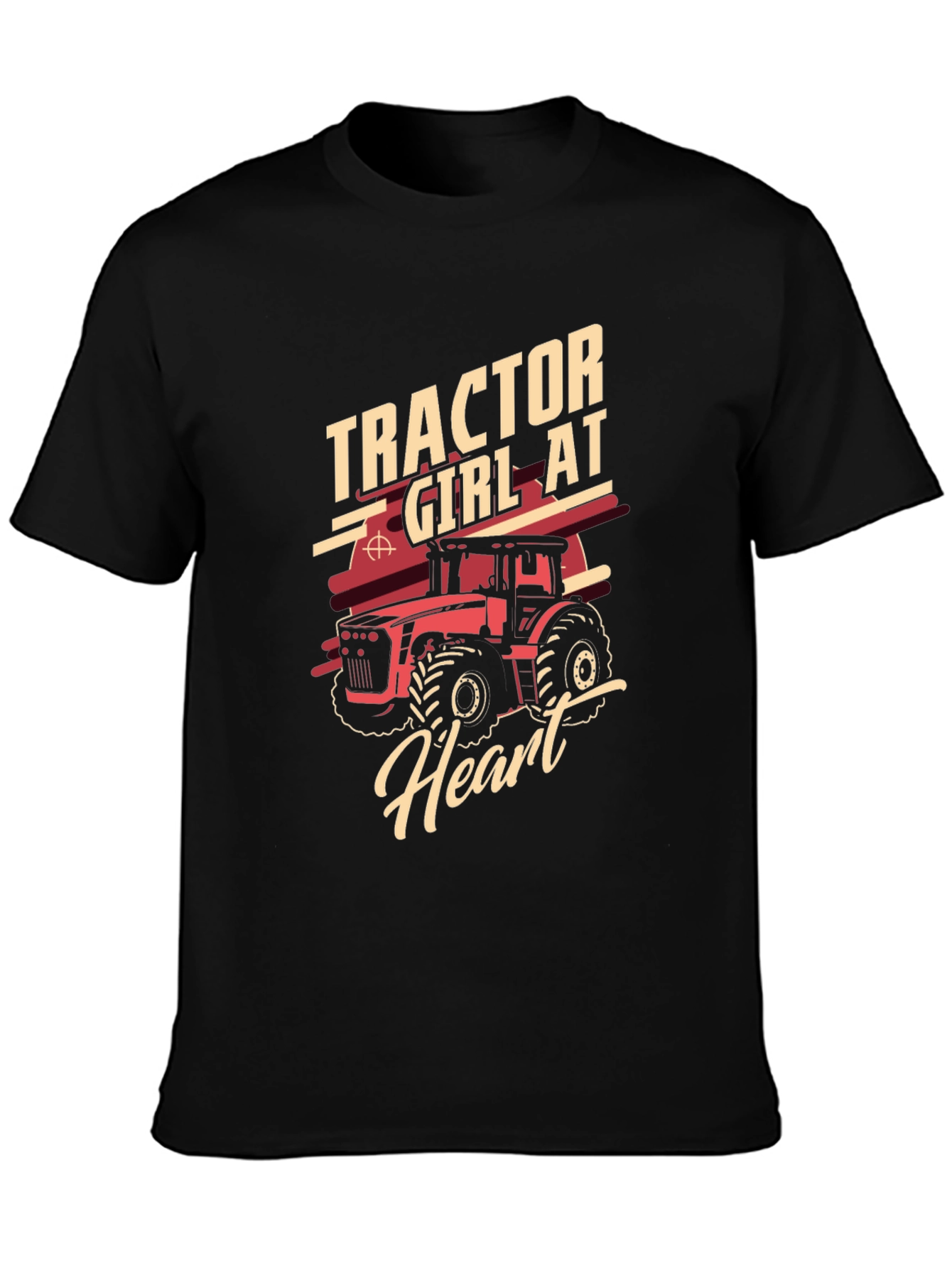 Tractor Girl at Heart Black Graphic Tee