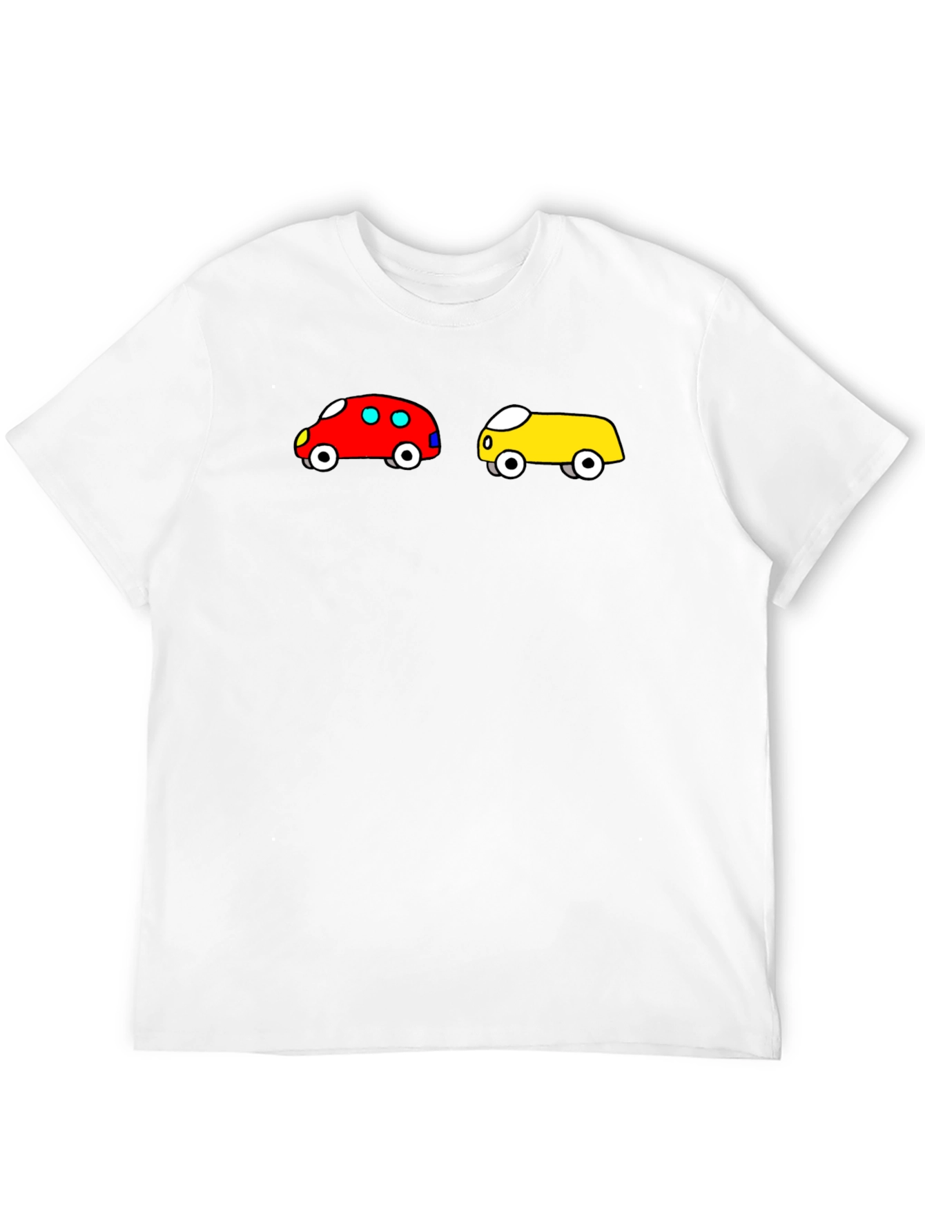 Cartoon Car Graphic Tee - Fun Black T-Shirt