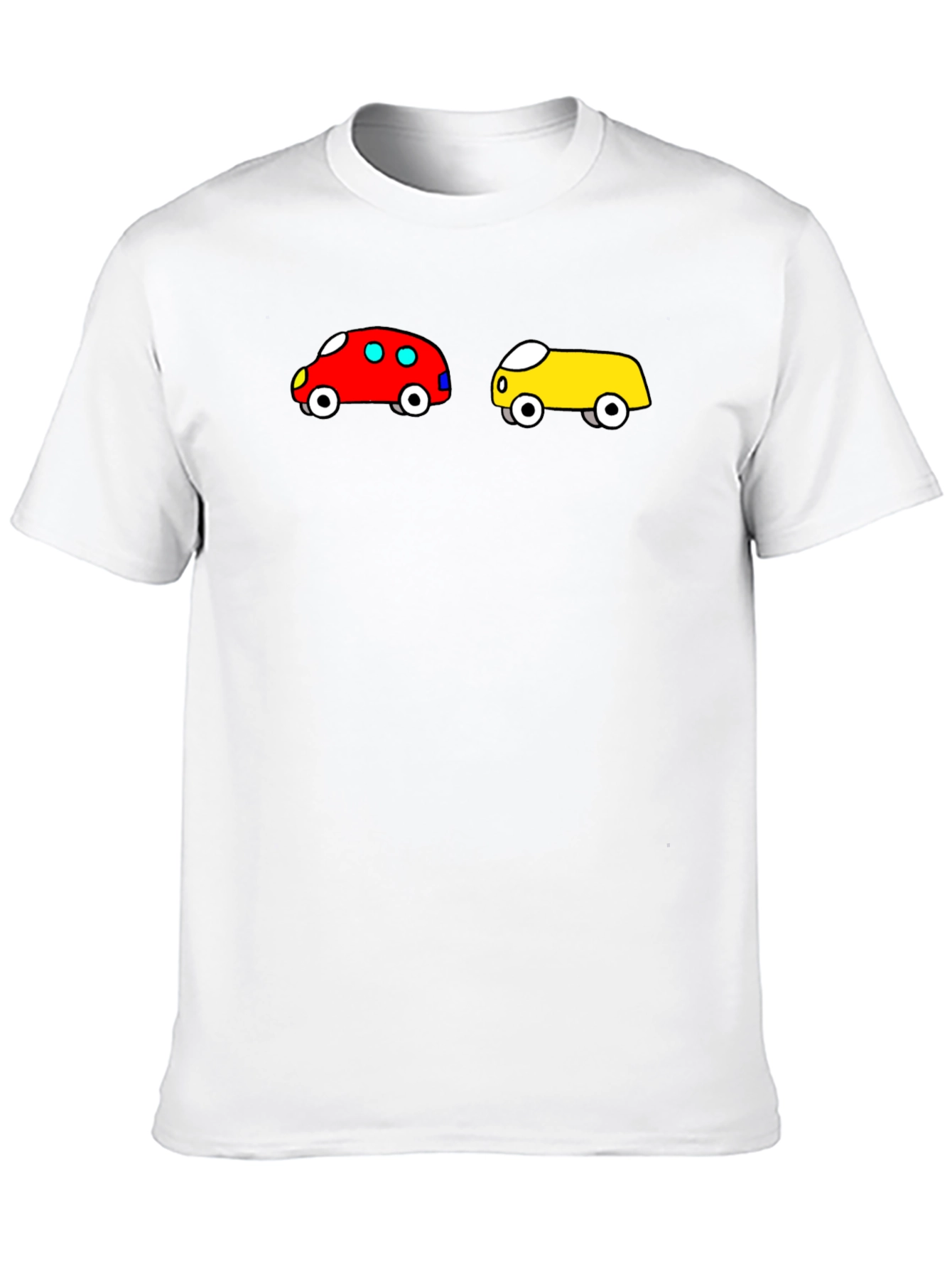 Cartoon Car Graphic Tee - Fun Black T-Shirt