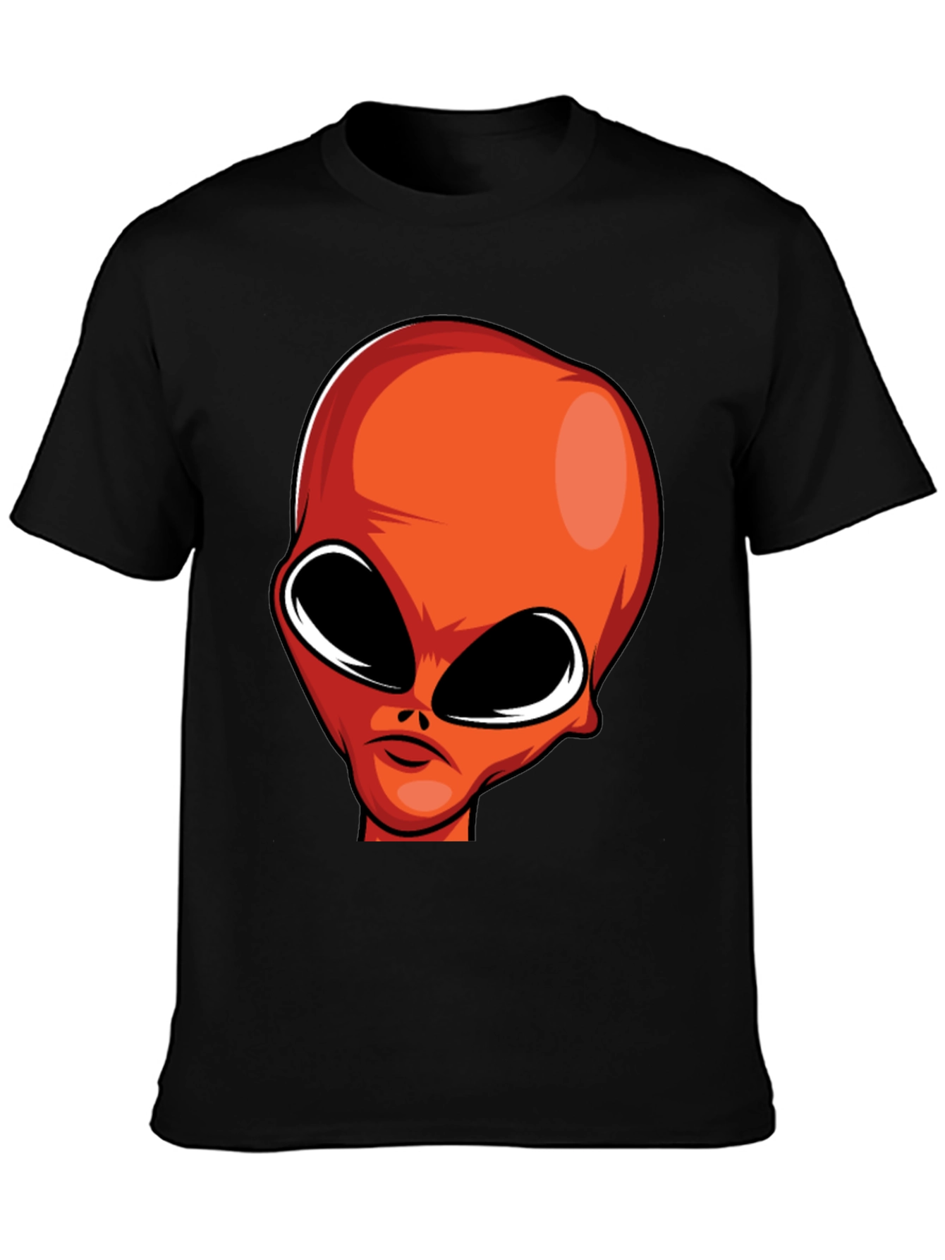 Alien Head Graphic T-Shirt - Black
