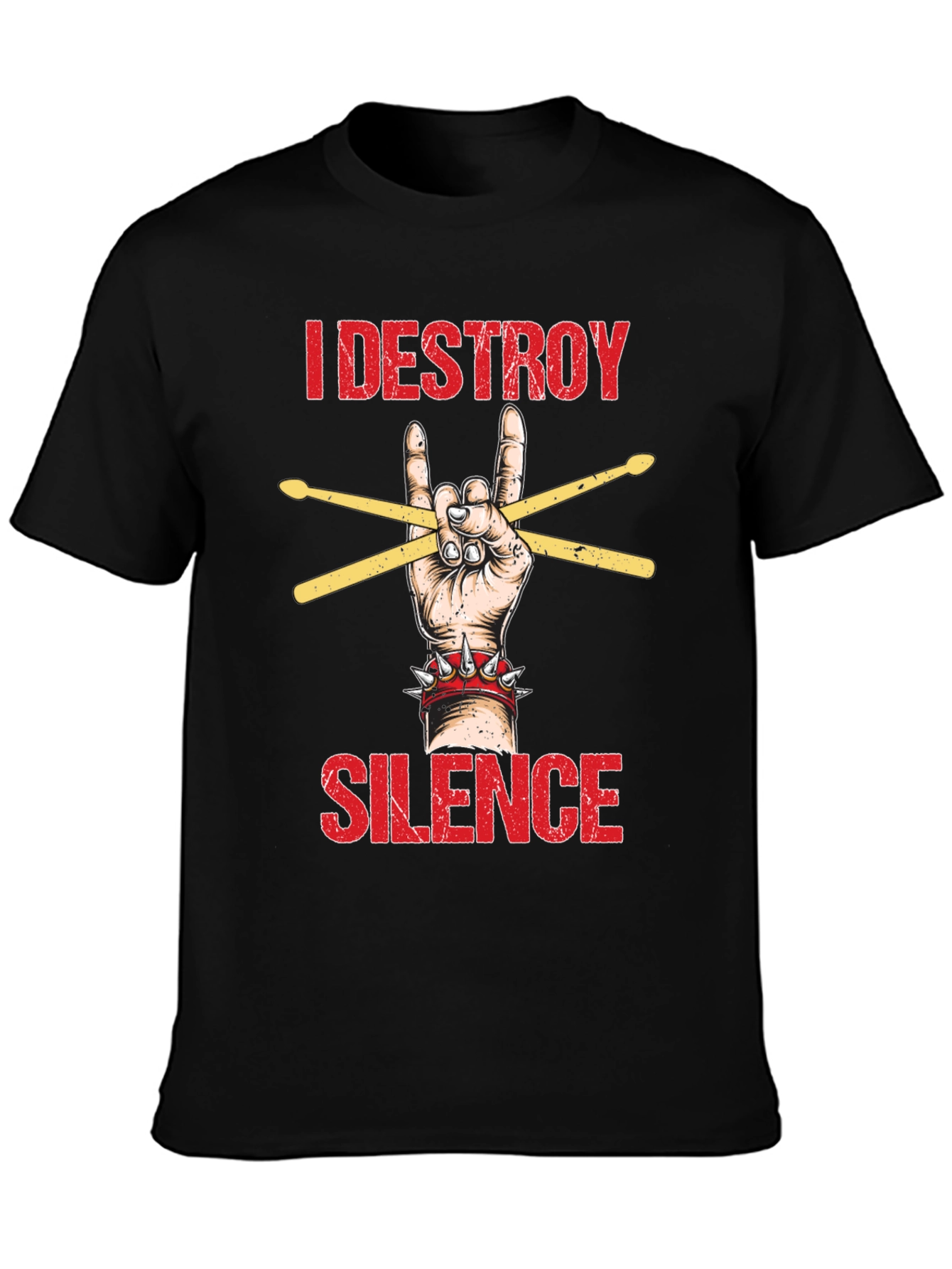 I Destroy Silence T-Shirt - Rock Hand Drummer Tee