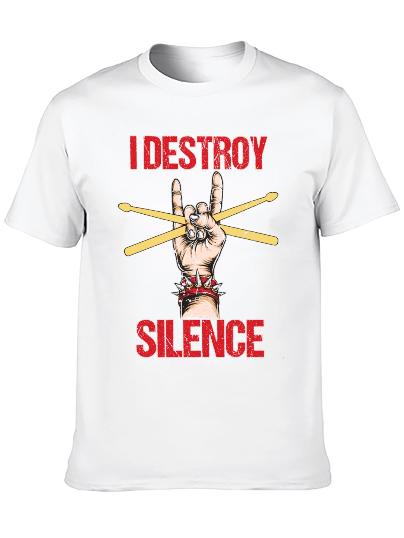 I Destroy Silence T-Shirt - Rock Hand Drummer Tee