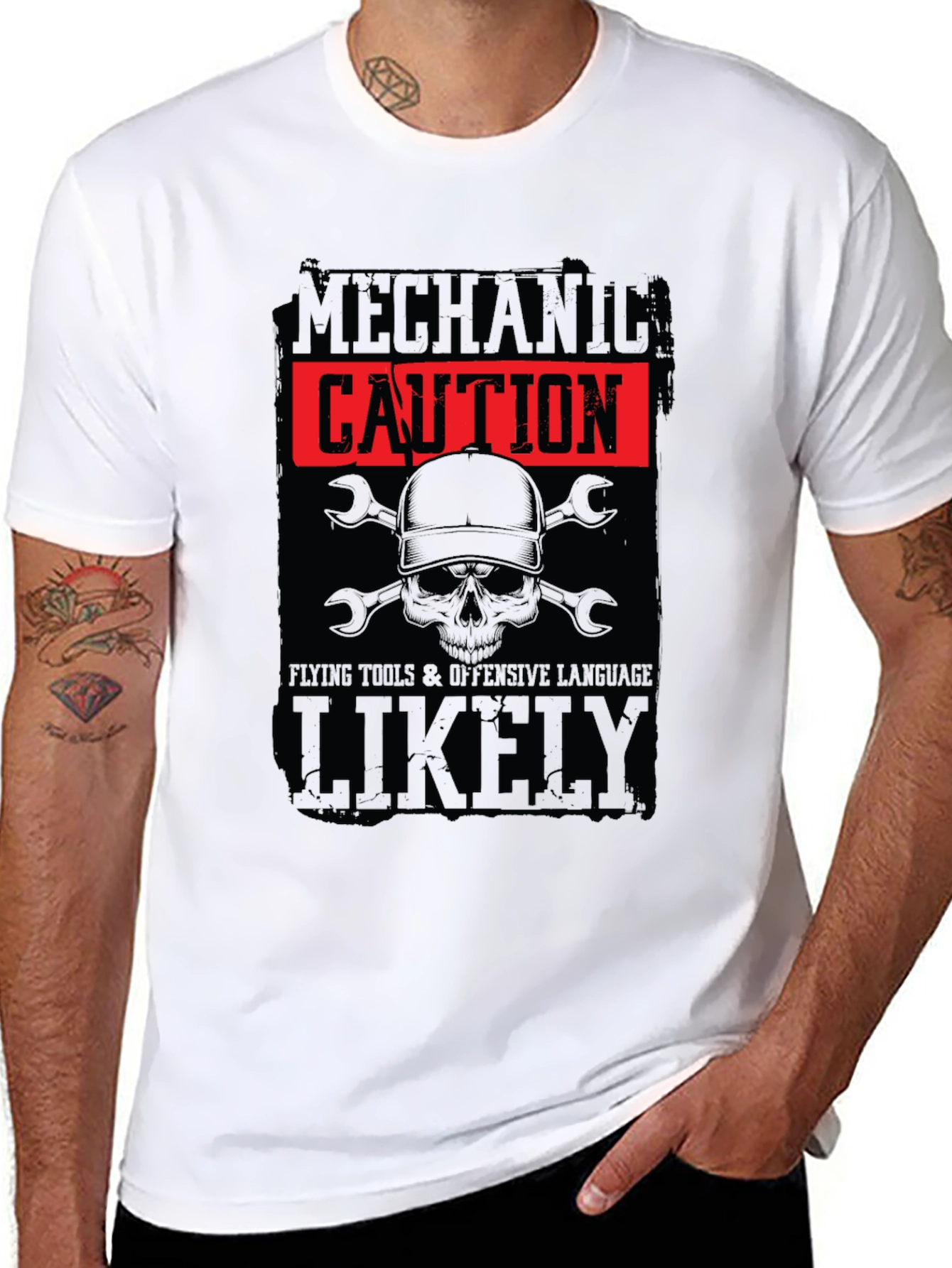 Mechanic Caution Graphic Tee - Offensive Language Likely