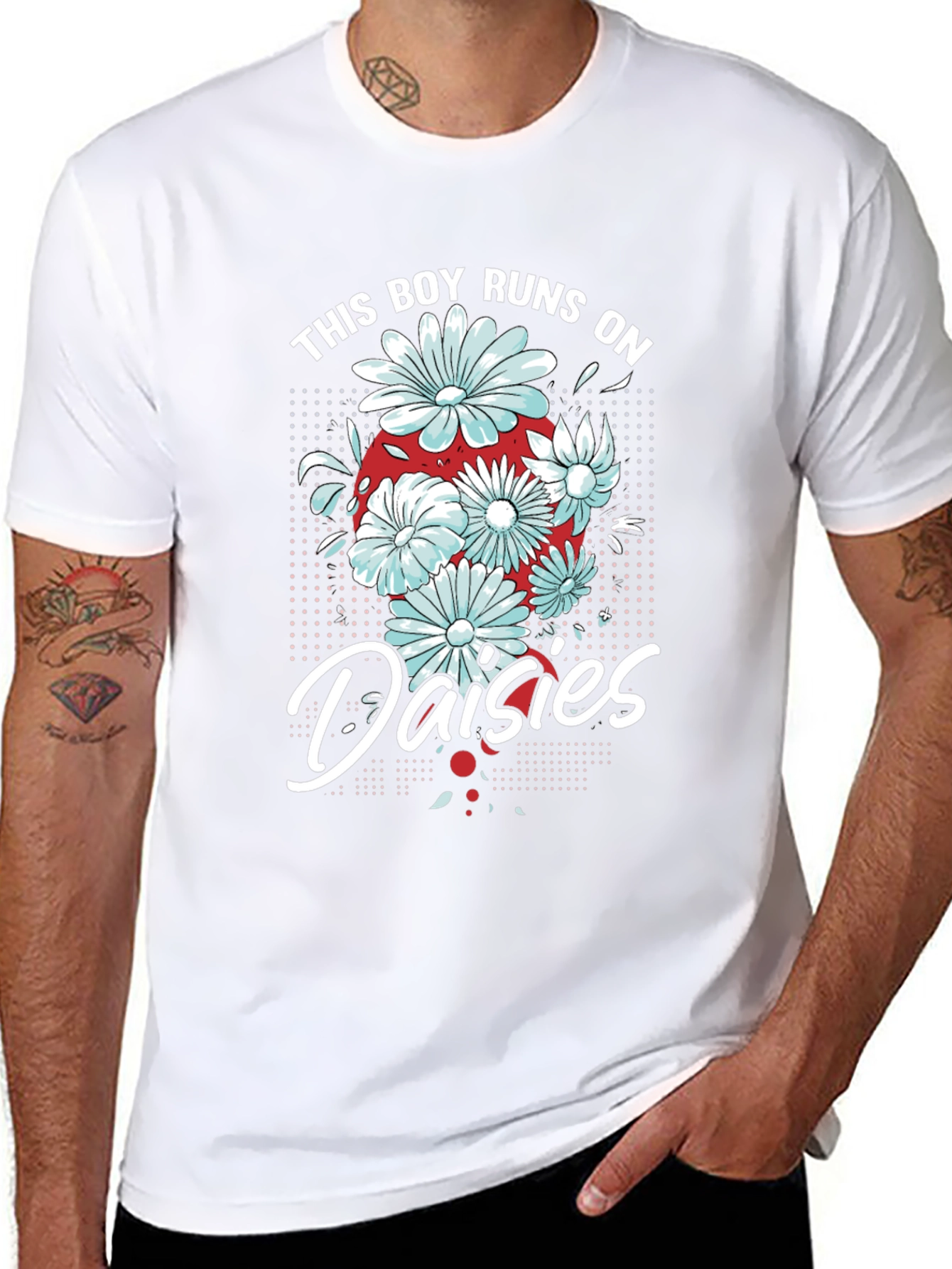 This Boy Runs on Daisies T-Shirt - Black